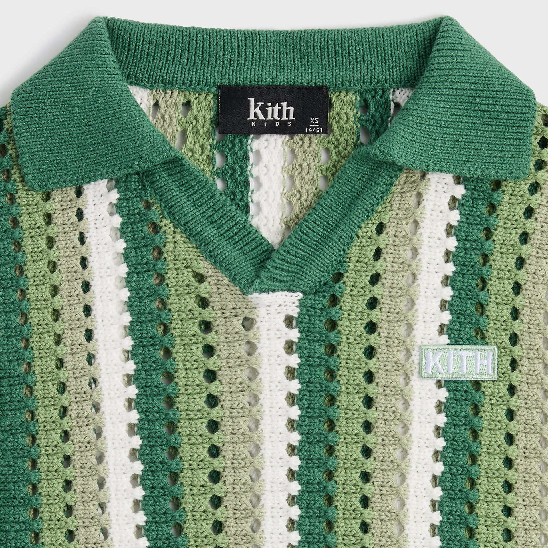 Kith Kids Open Knit Pullover Polo - Sage