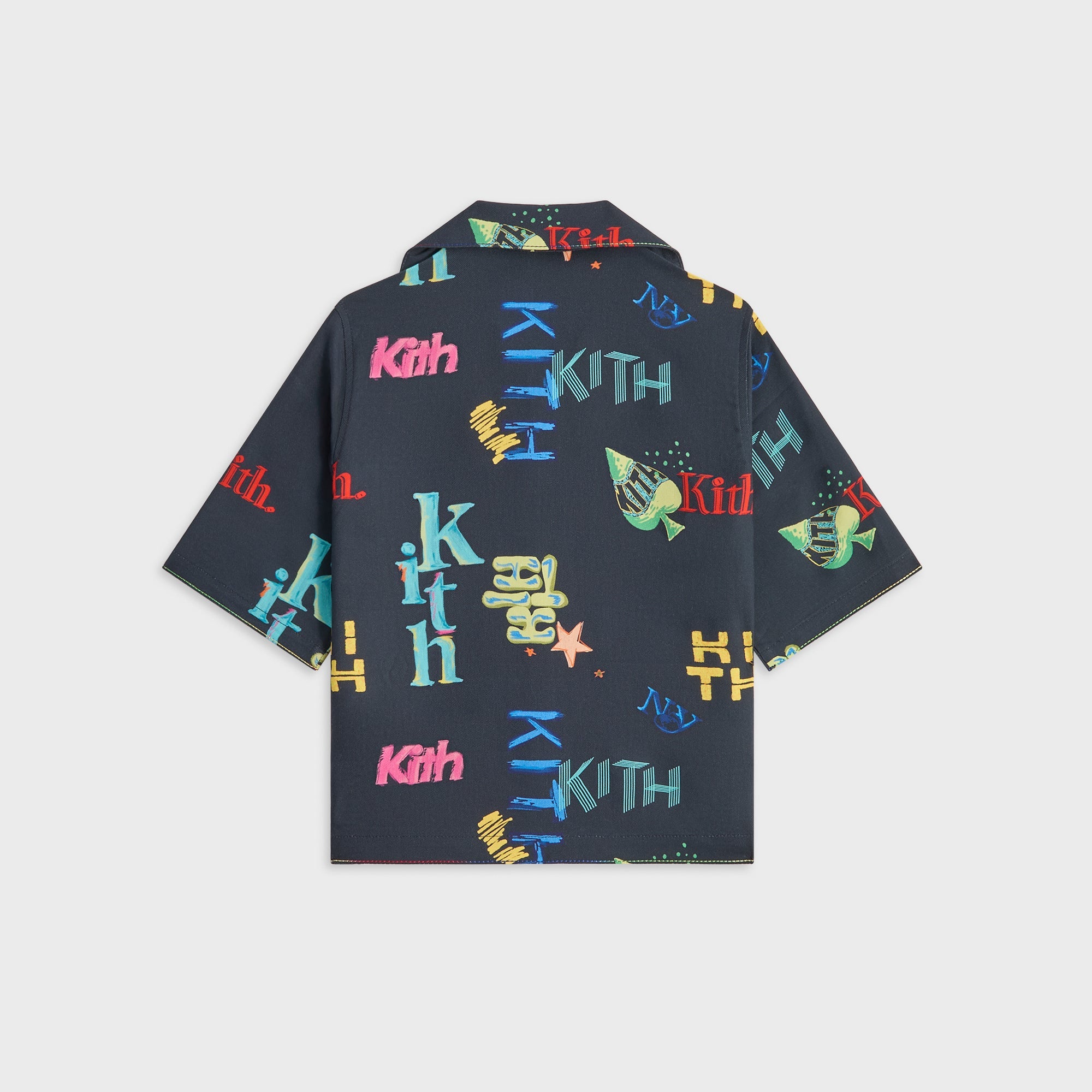 トップス kith kids Kith Kids Thompson Camp Tossed Monogram Shirt - Nocturnal – Kith