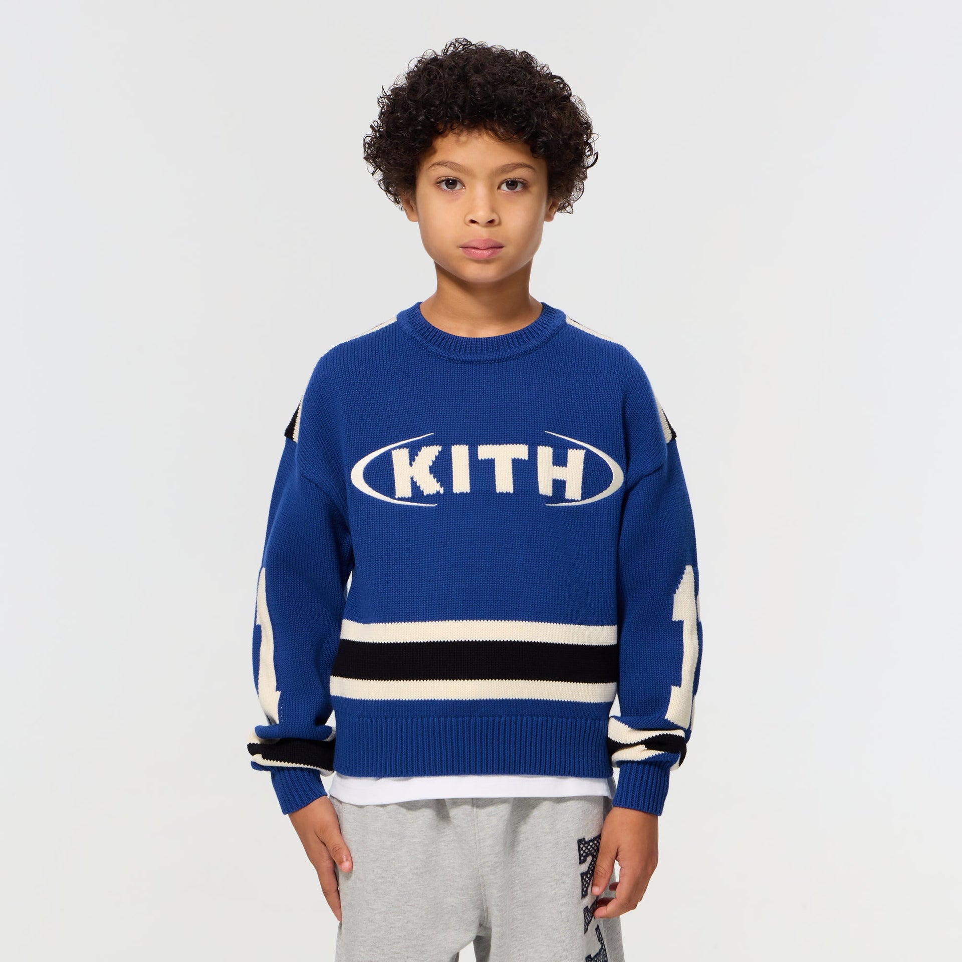 Kith Kids Varsity Nelson Knit Crewneck - Cyanotype