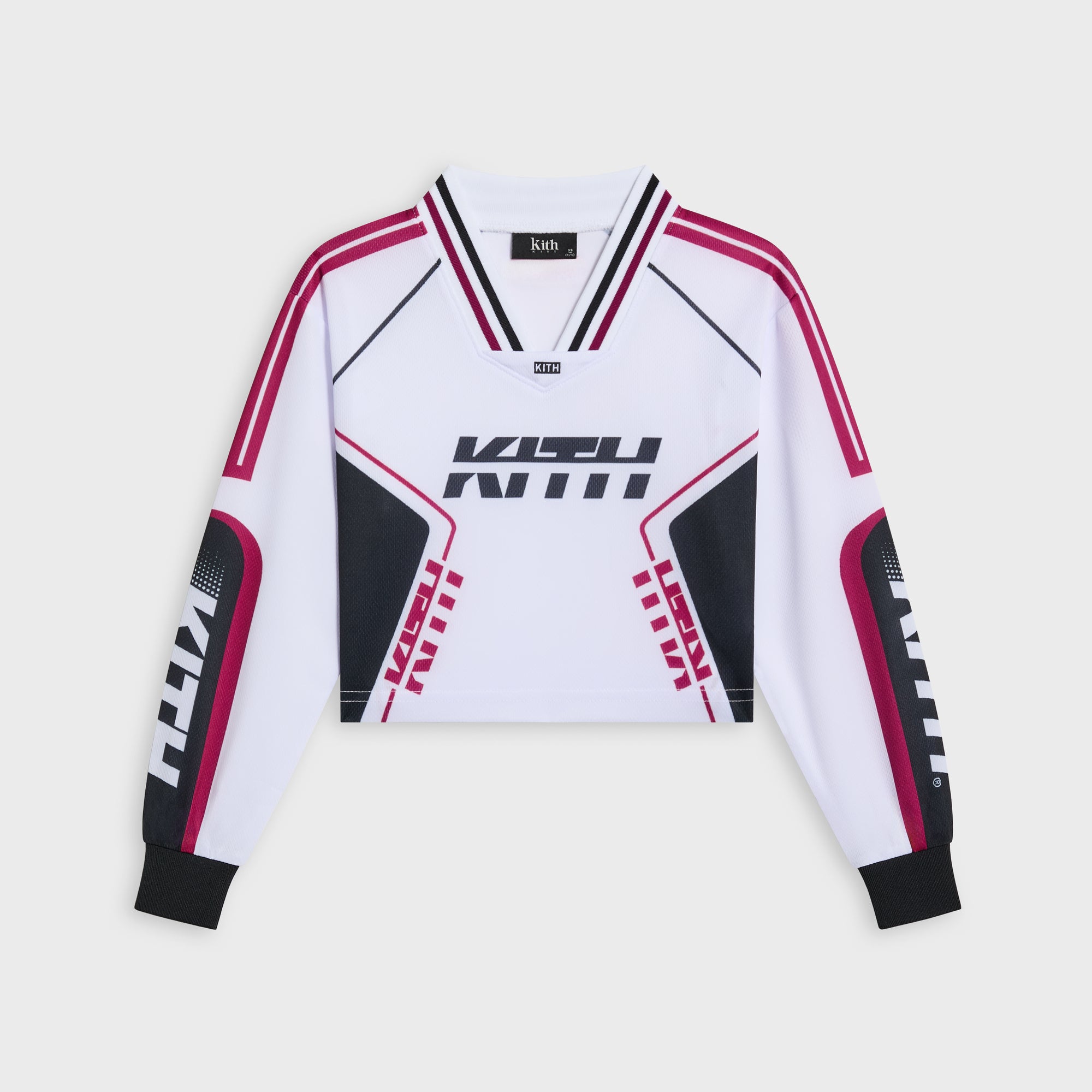 Kith Kids Moto Mesh Cropped Long Sleeve Mika Tee - White – Kith Europe
