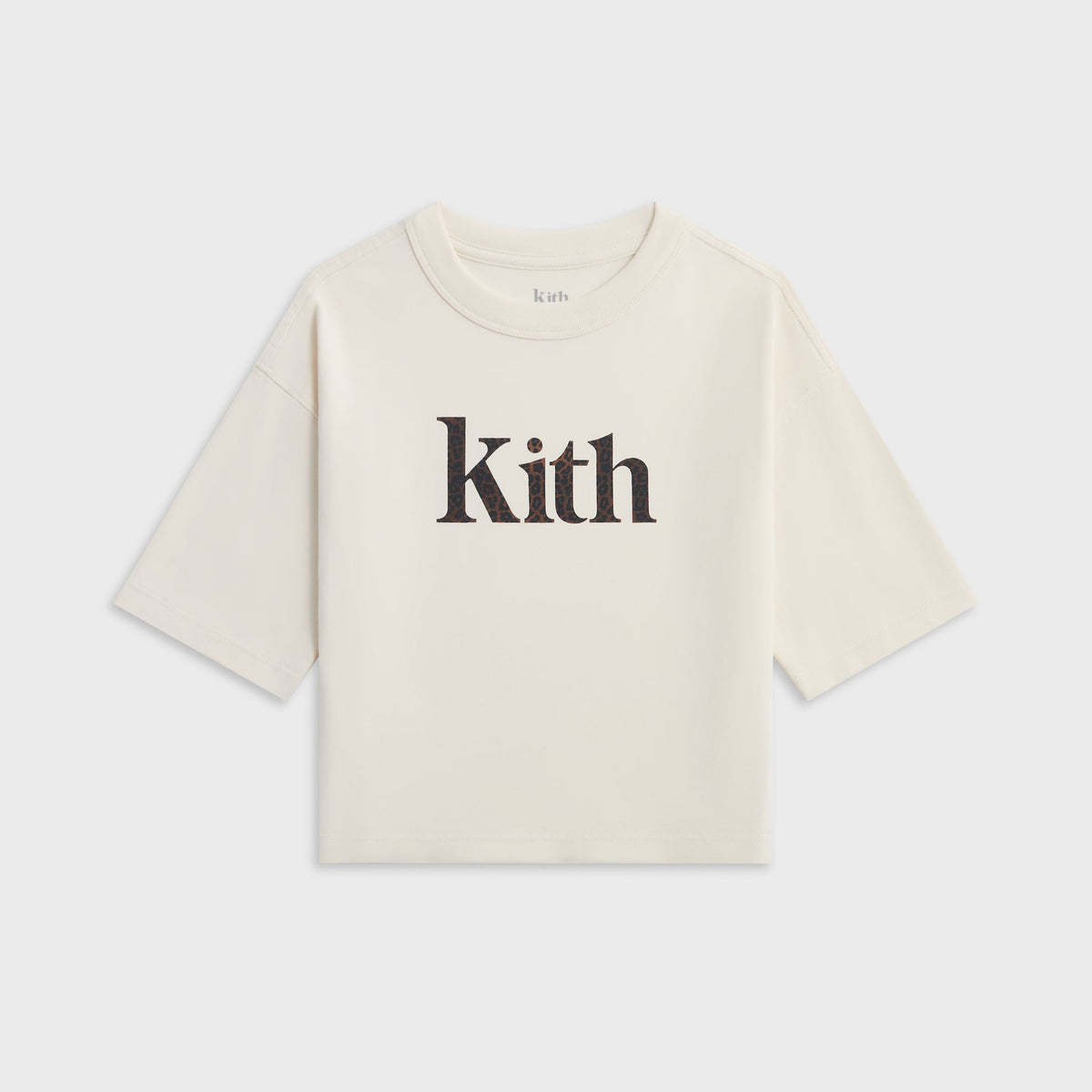 Kith Kids Leopard Serif Leonard Tee - Sandrift