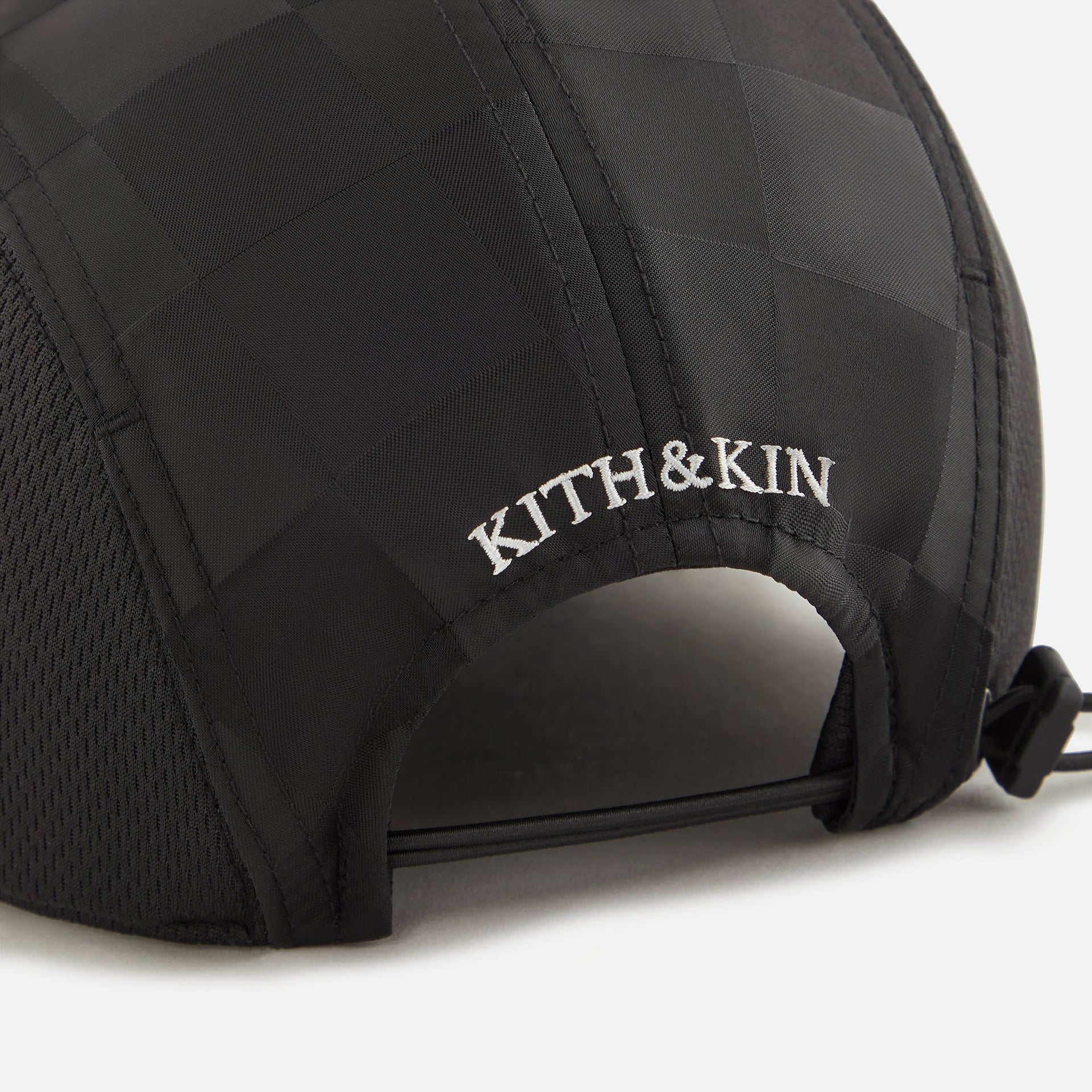 Kith Kids Checkered Satin Camper Cap - Black