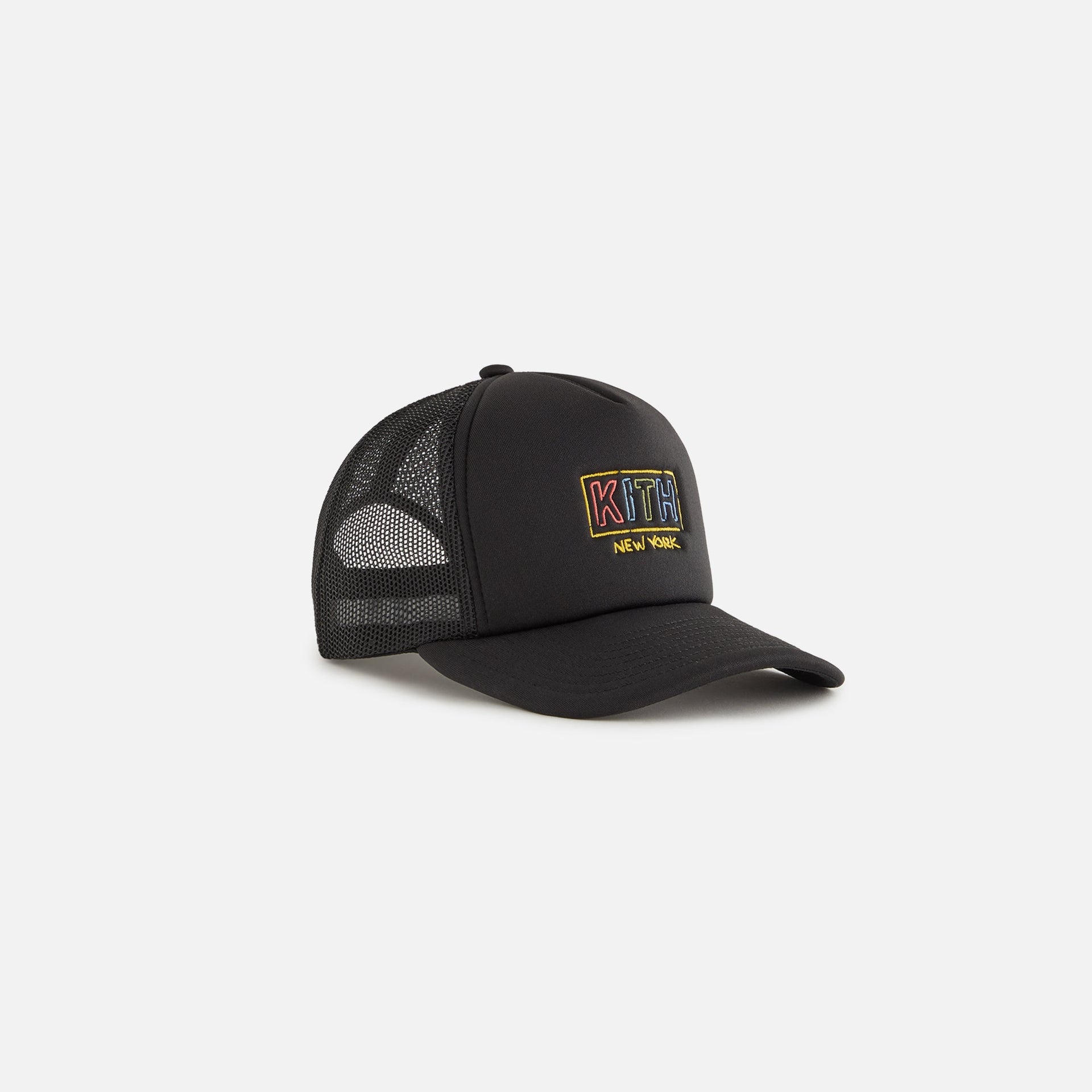 Kith Kids New York Classic Logo Trucker Cap - Black