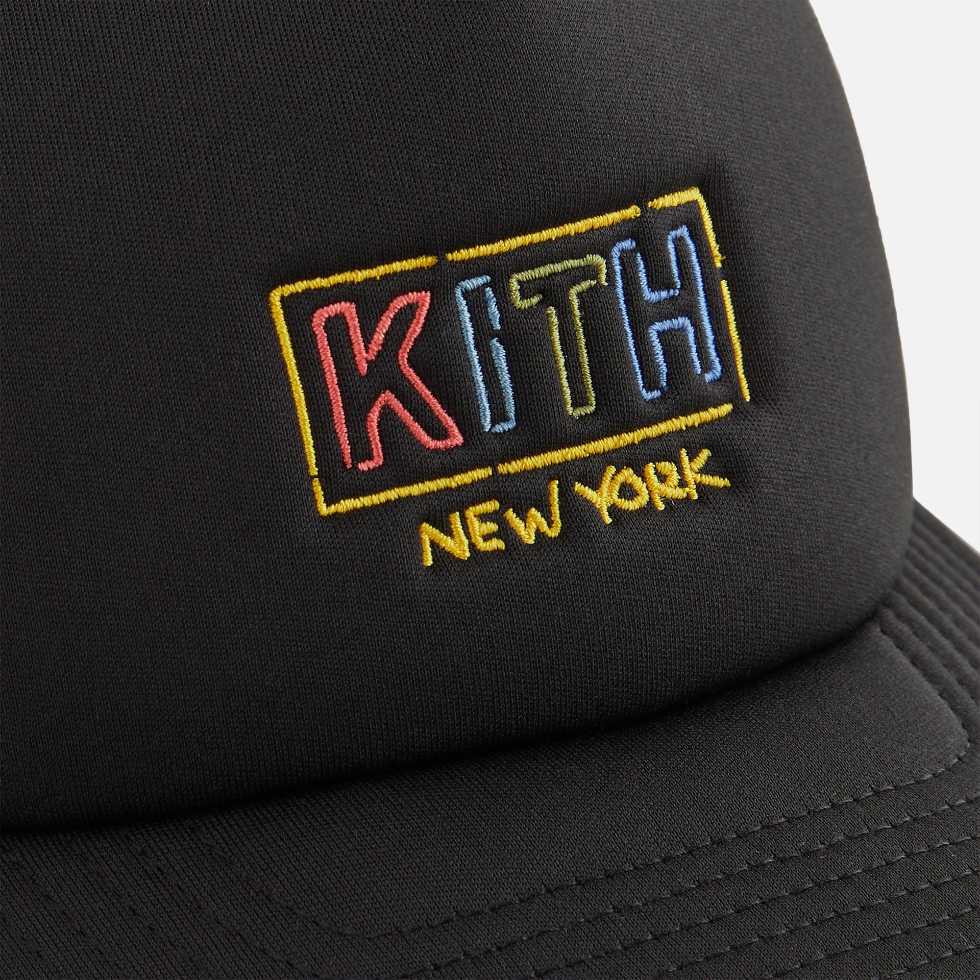 Kith Kids New York Classic Logo Trucker Cap - Black