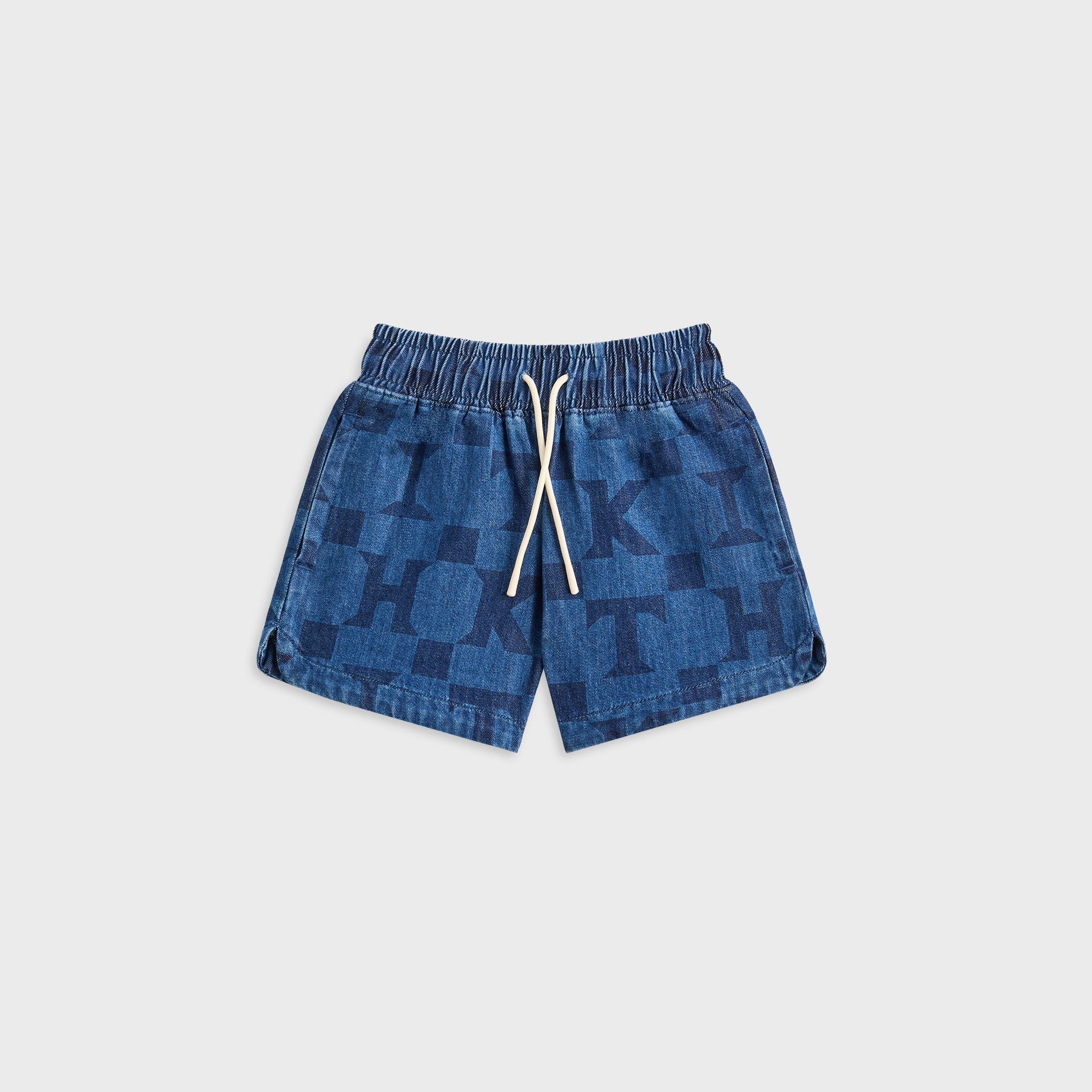 Kith Kids Monogram Denim Short - Stoerm Mid Wash