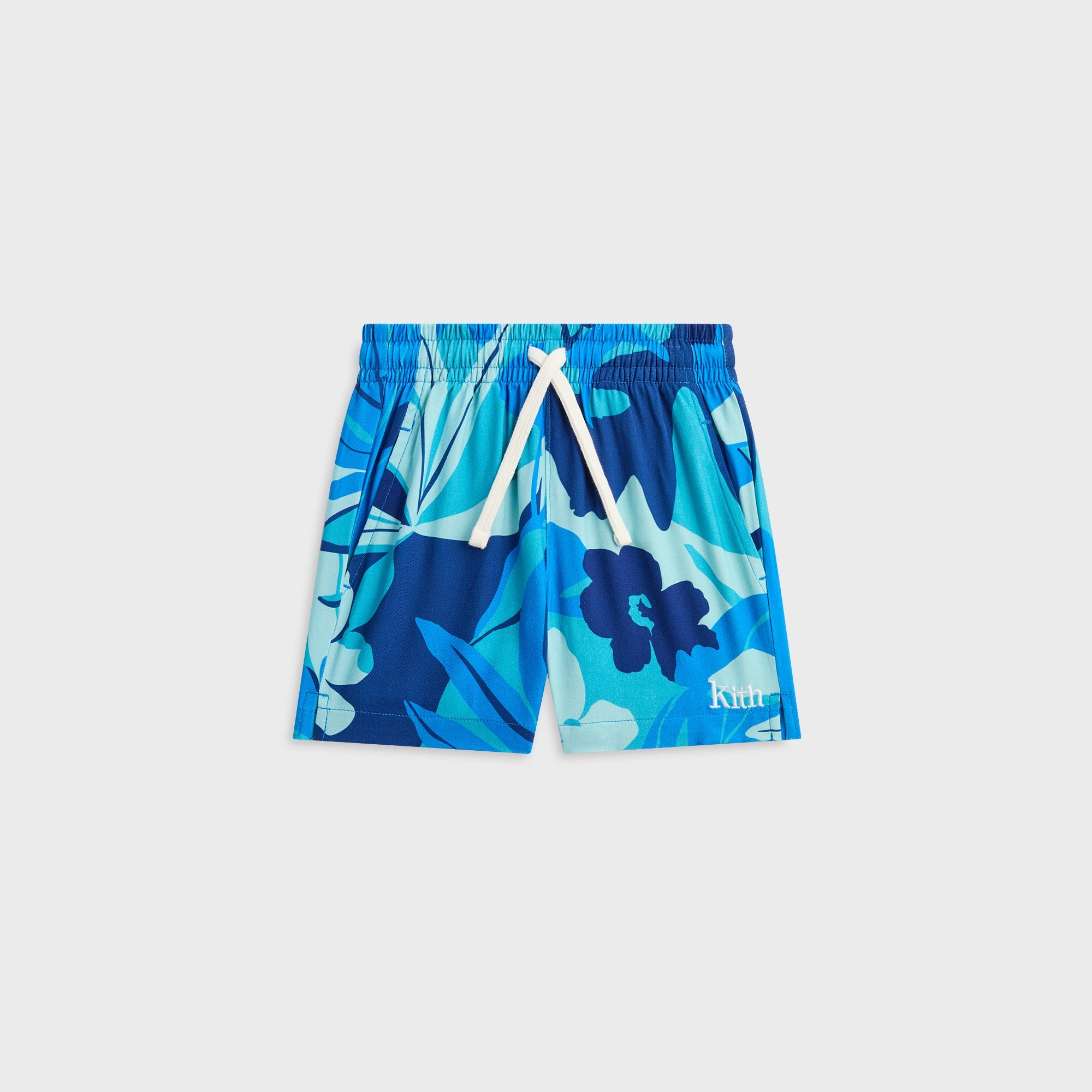 Kith Kids Abstract Tropical Thompson Camp Short - Turquoise – Kith
