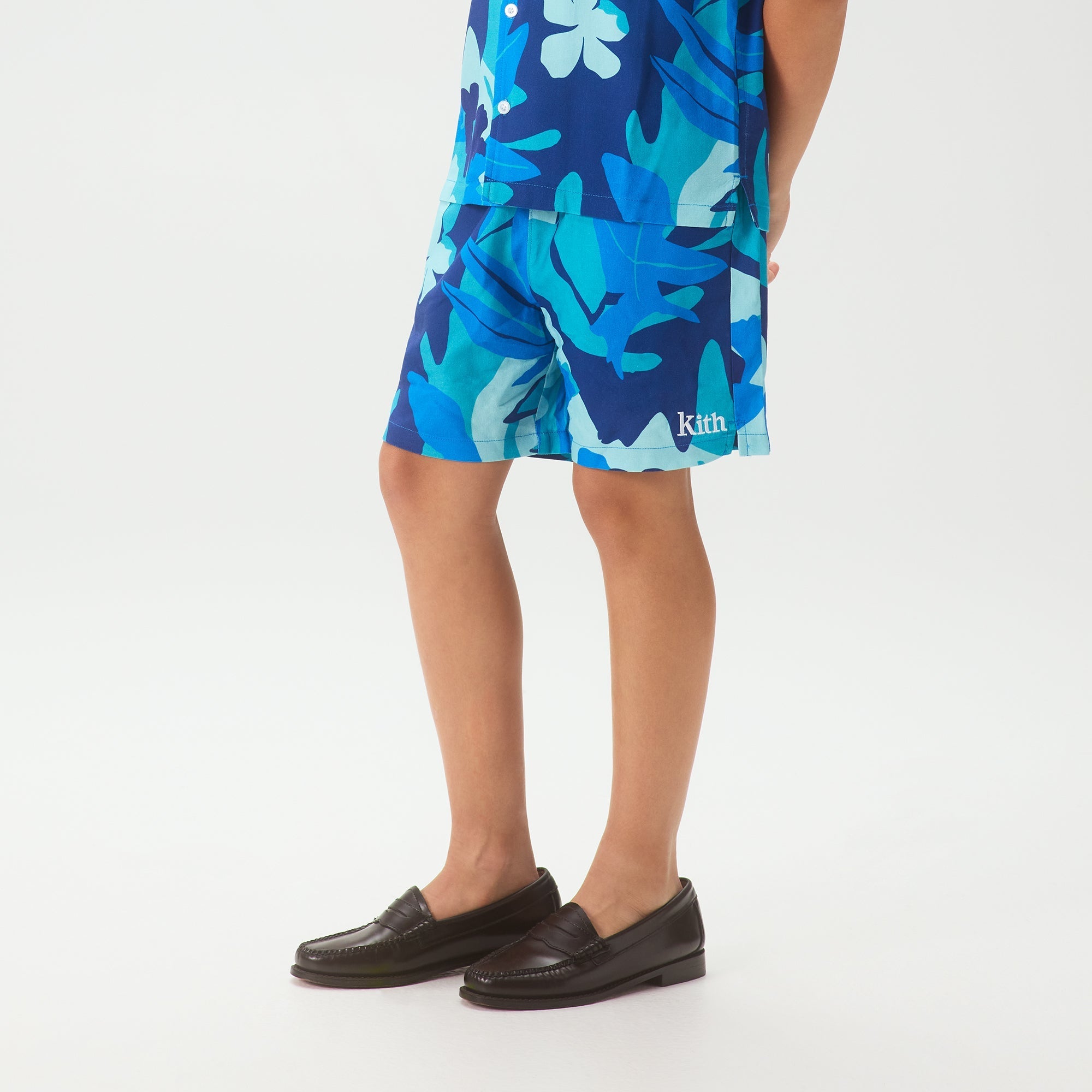 Kith Kids Abstract Tropical Thompson Camp Short - Turquoise