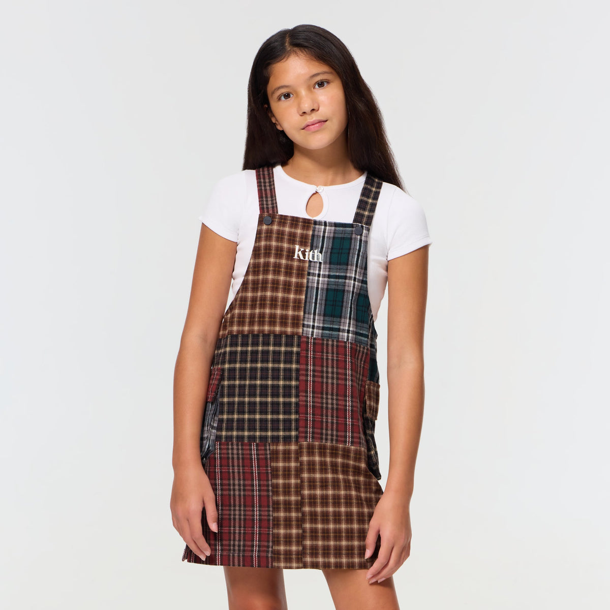 Kith Kids Patchwork Plaid Overall Dress - Chest