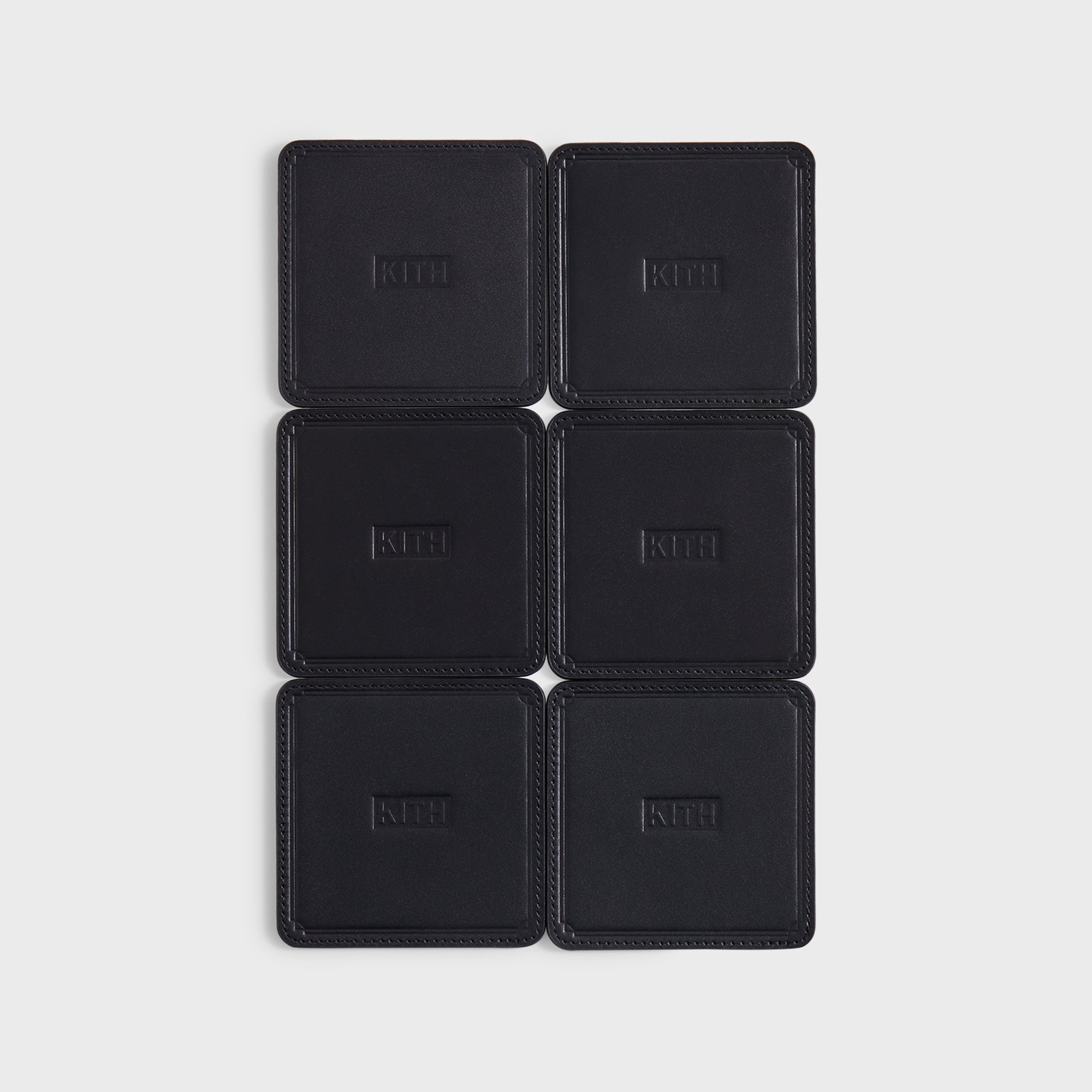 Kith Monogram Leather Coasters - Black – Kith Europe