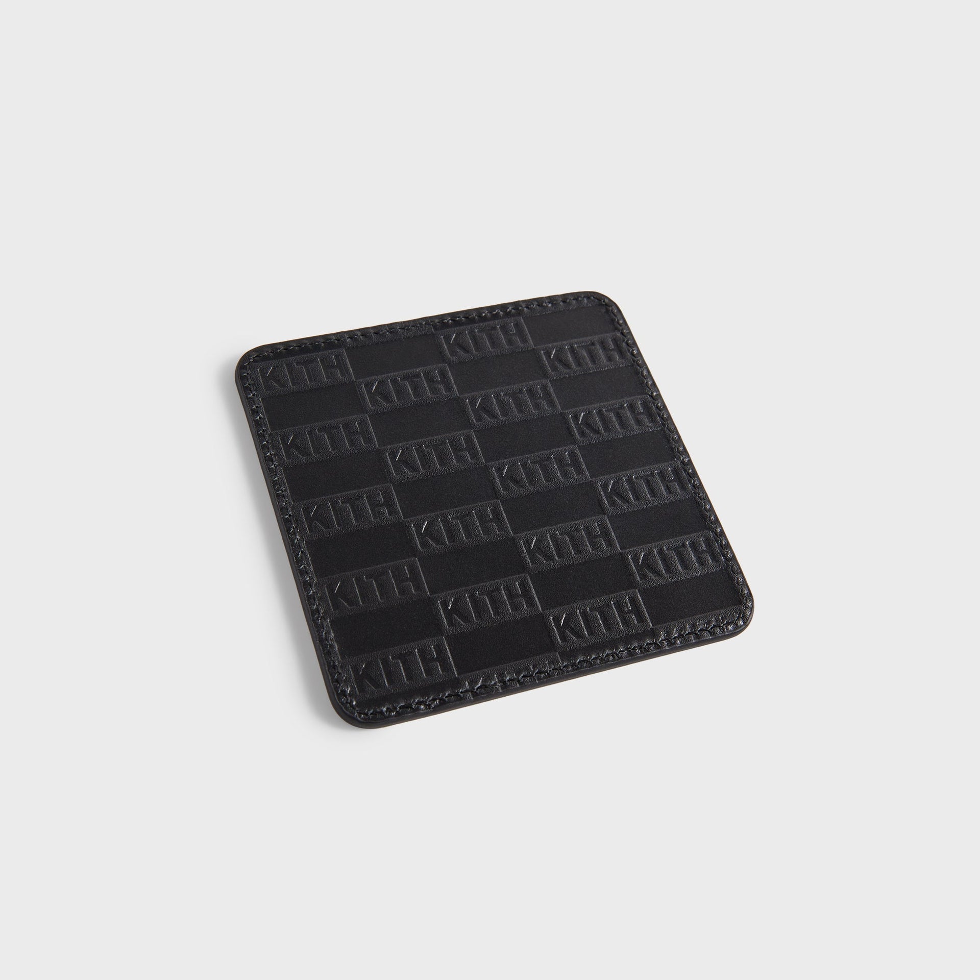 Kith Monogram Leather Coasters in Black