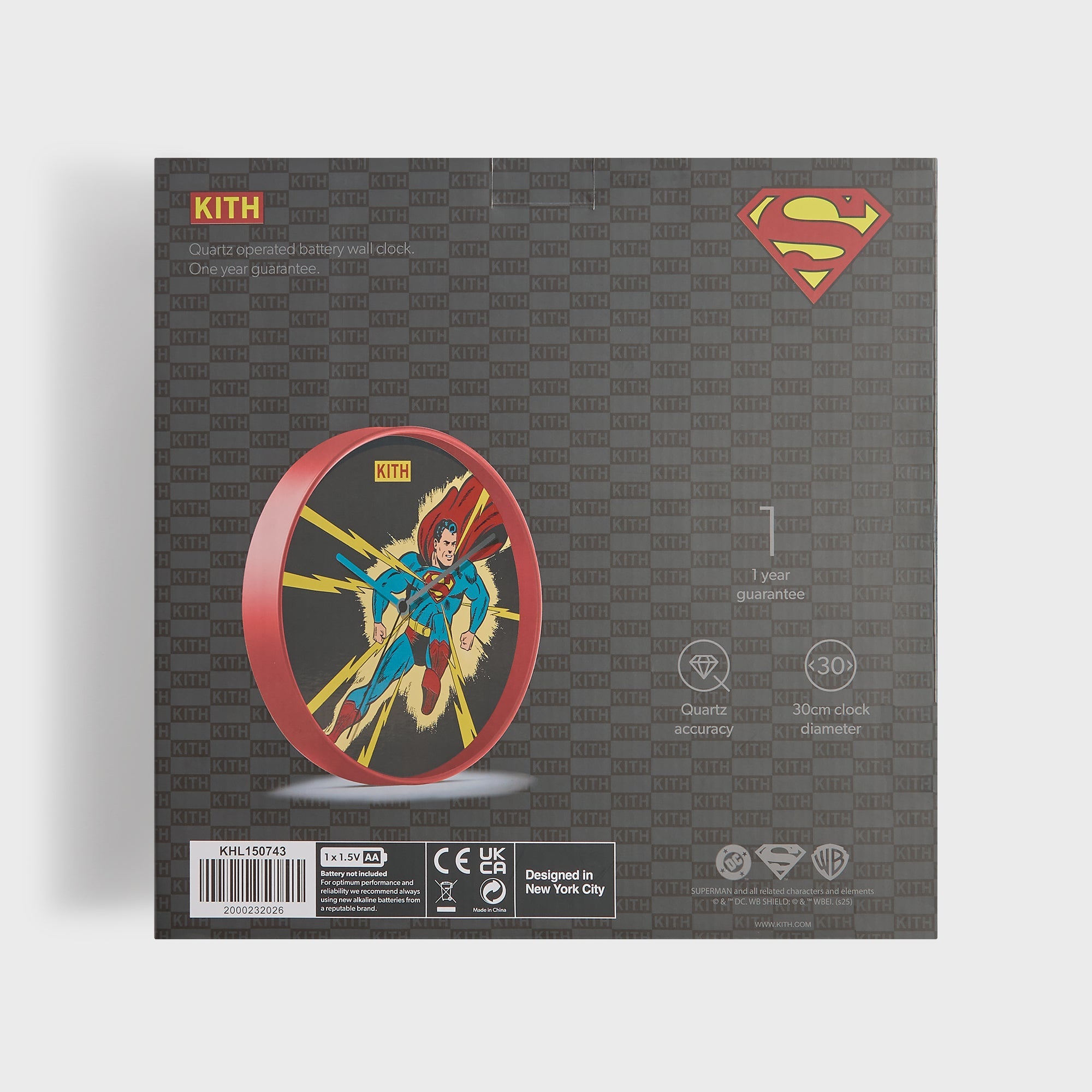 Kith x Superman Lightning Bolt Clock 時計 Superman | Kith Lightning Bolt Clock - Multi