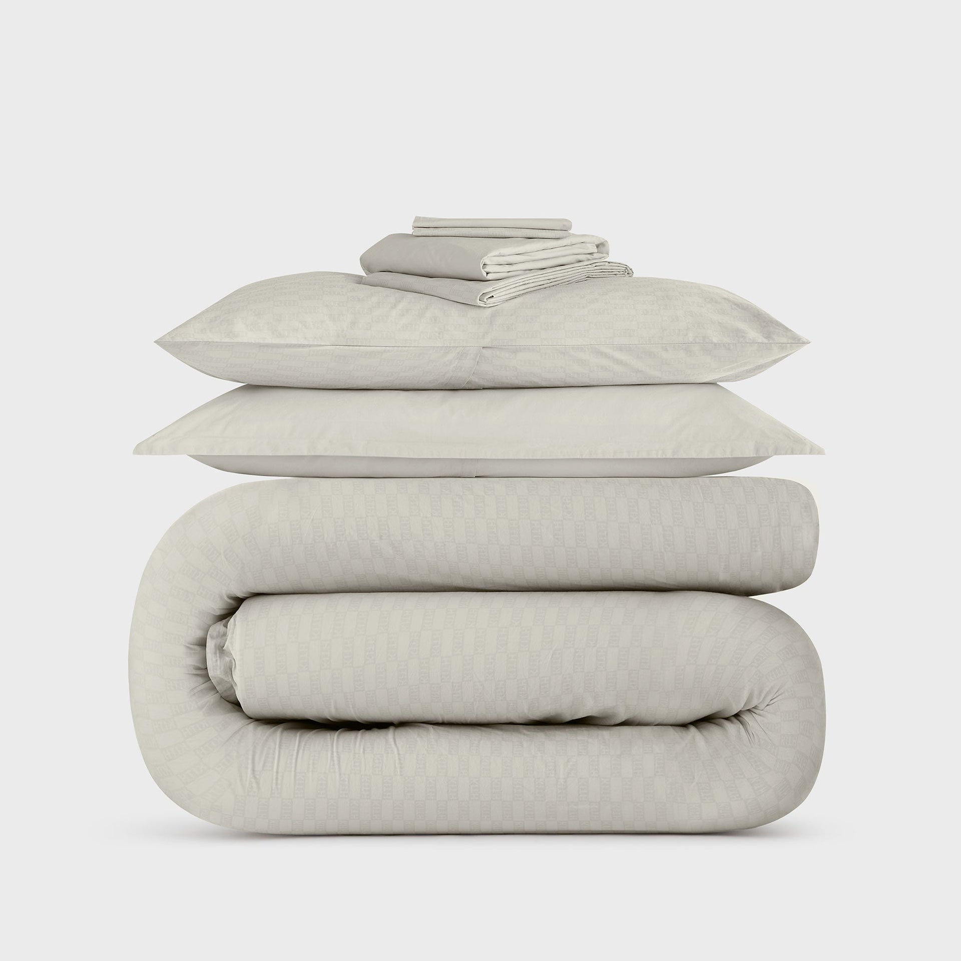 Kithmas Monogram Queen Size Bedding Set - Concrete