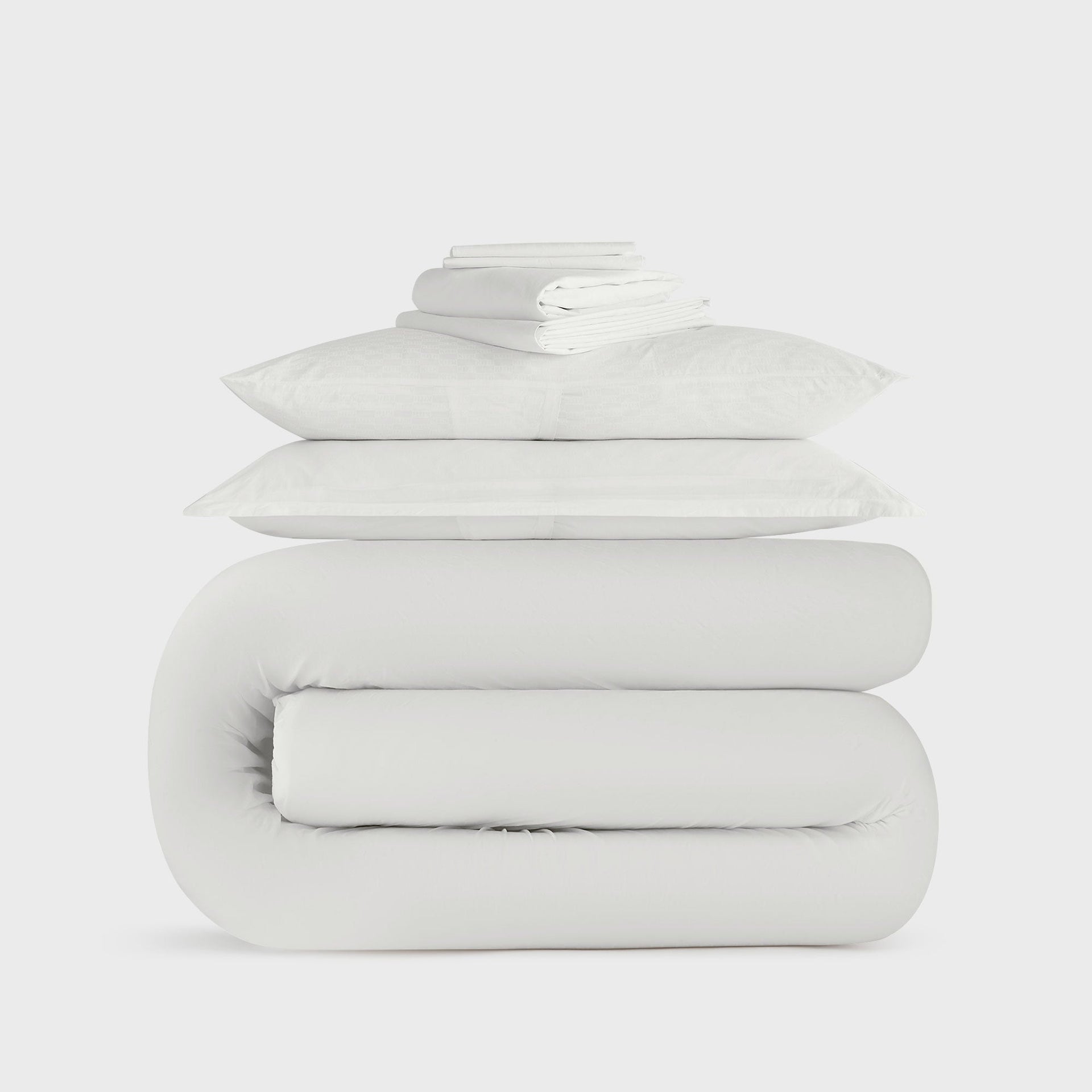 Kithmas Monogram Queen Size Bedding Set - White