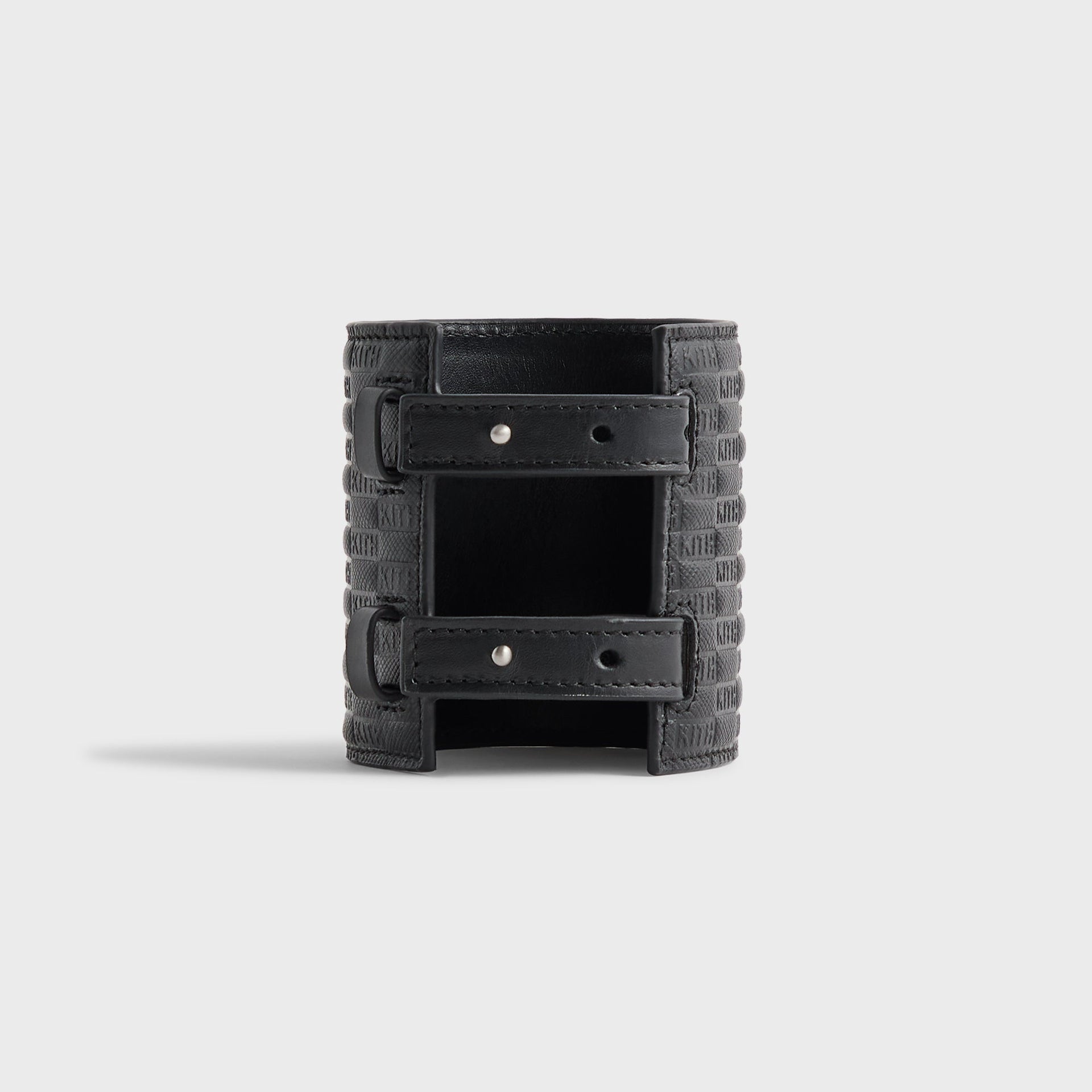 Kith Monogram Saffiano Leather Adjustable Candle Holder - Black