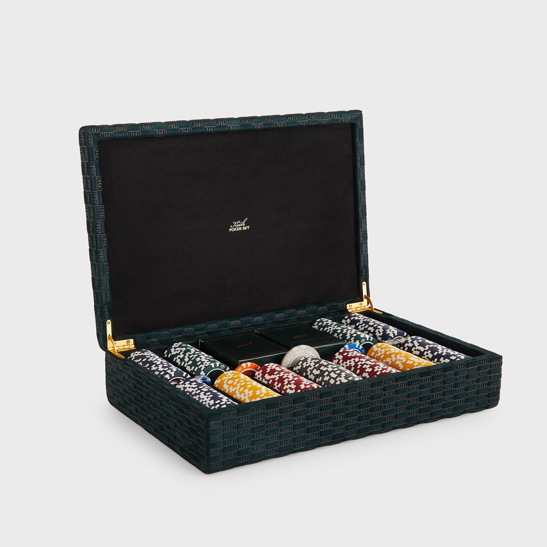 Kithmas Monogram Debossed Suede Poker Set - Stadium