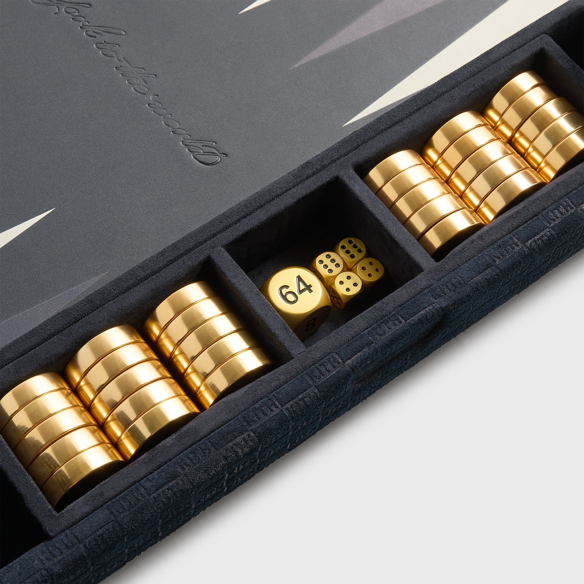 Kith Monogram Debossed Suede Backgammon Set - Ink - PH