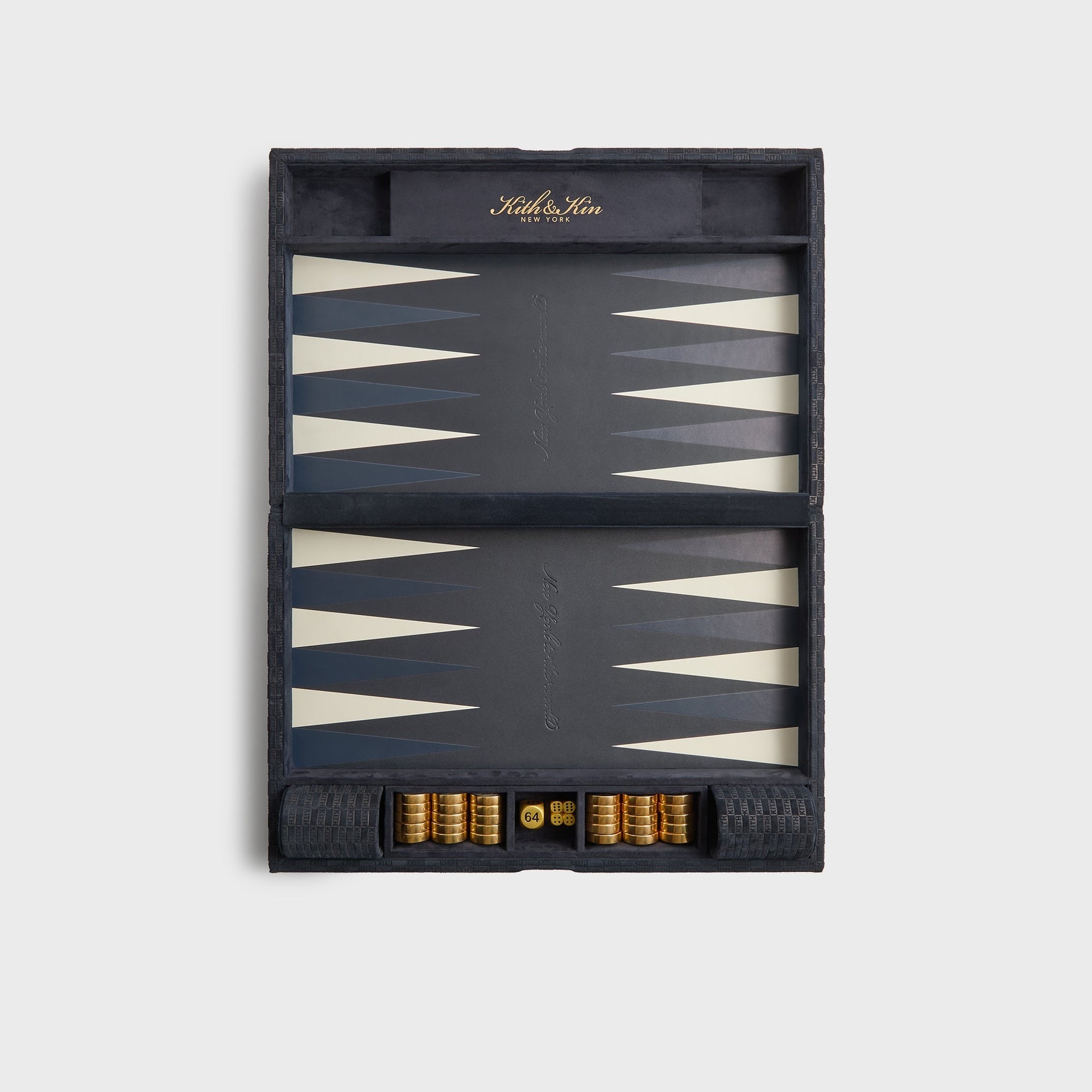 Kith Monogram Debossed Suede Backgammon Set - Ink - PH
