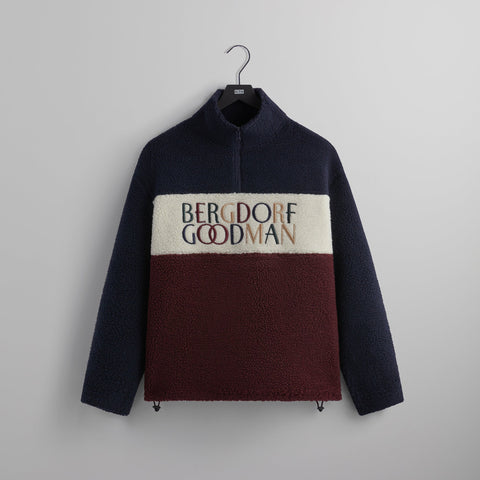 Kith for Bergdorf Goodman Heavy Sherpa Quarter Zip - Nocturnal