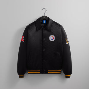 Kith for the NFL: Steelers Satin Bomber Jacket - Black