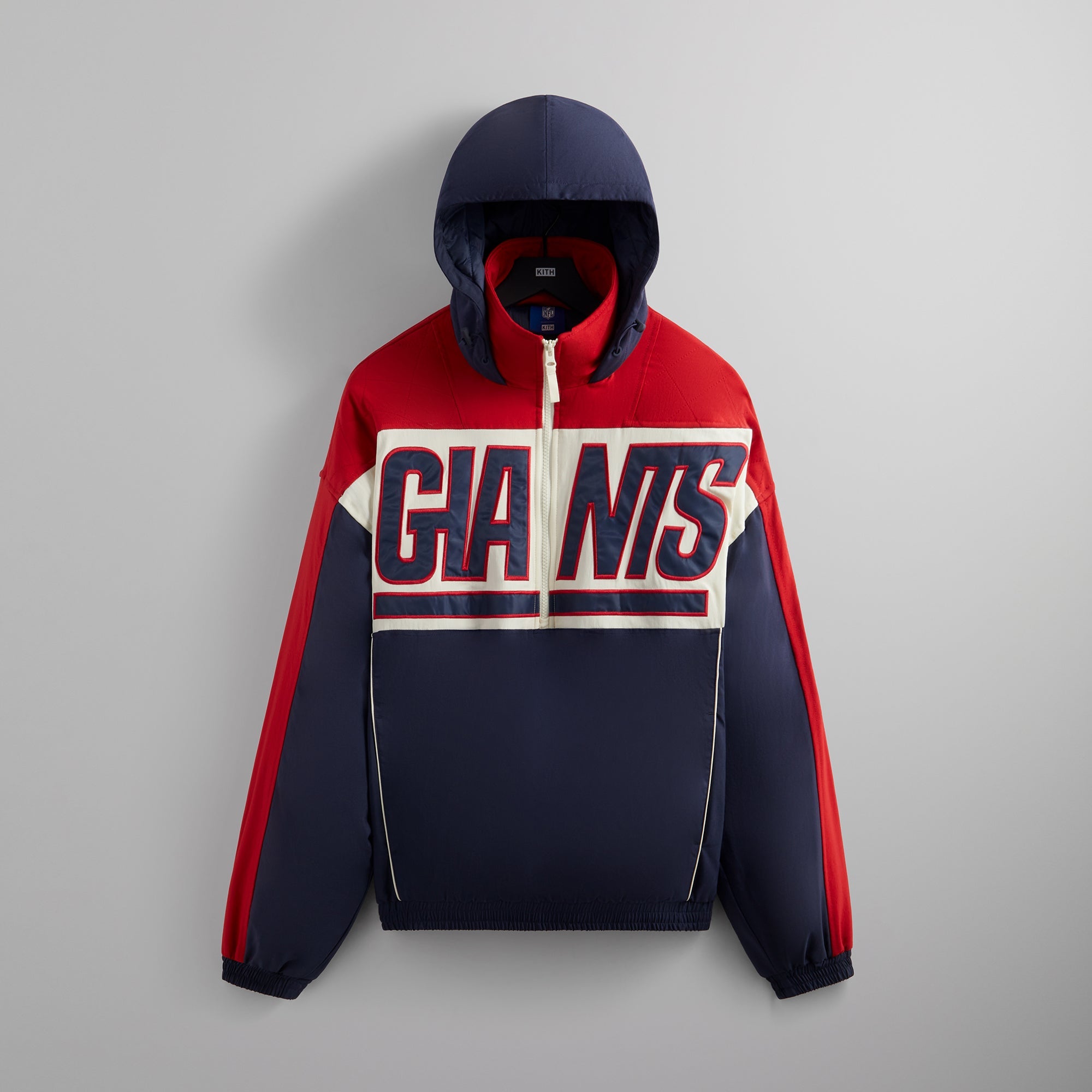 Kith for the NFL: Giants Quarter Zip Anorak With Hood - Nocturnal