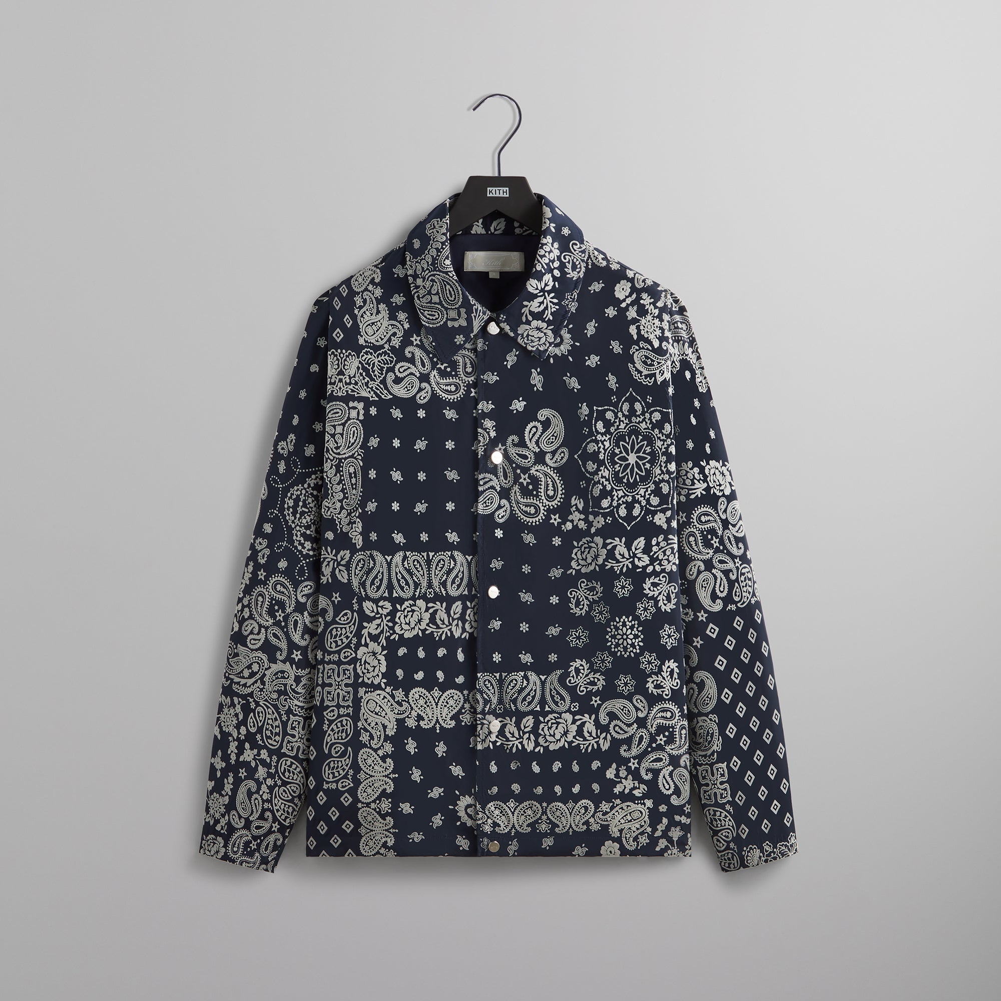 Kith Flocked Deconstructed Bandana Coaches Jacket - Nocturnal – Kith Europe