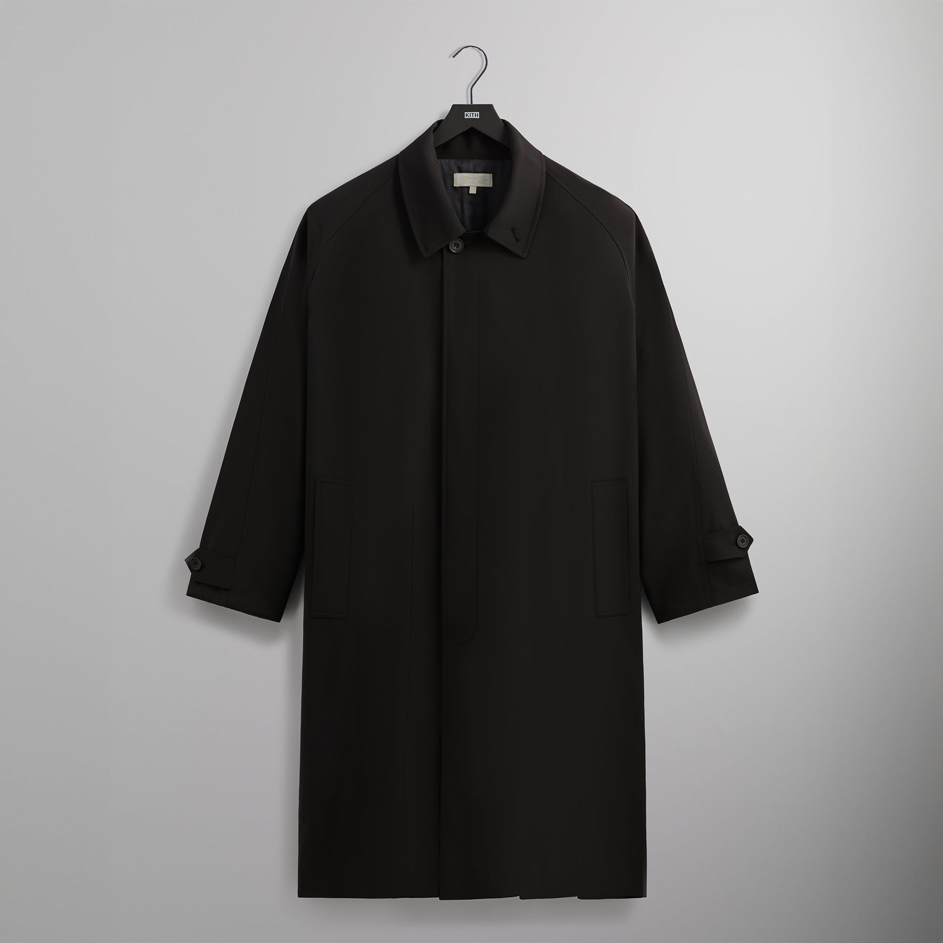 &Kin Tropical Wool Marcus Overcoat - Black