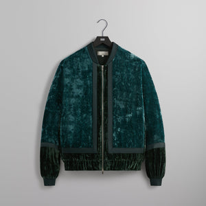 &Kin Crushed Velvet Silas Bomber Jacket - Algae