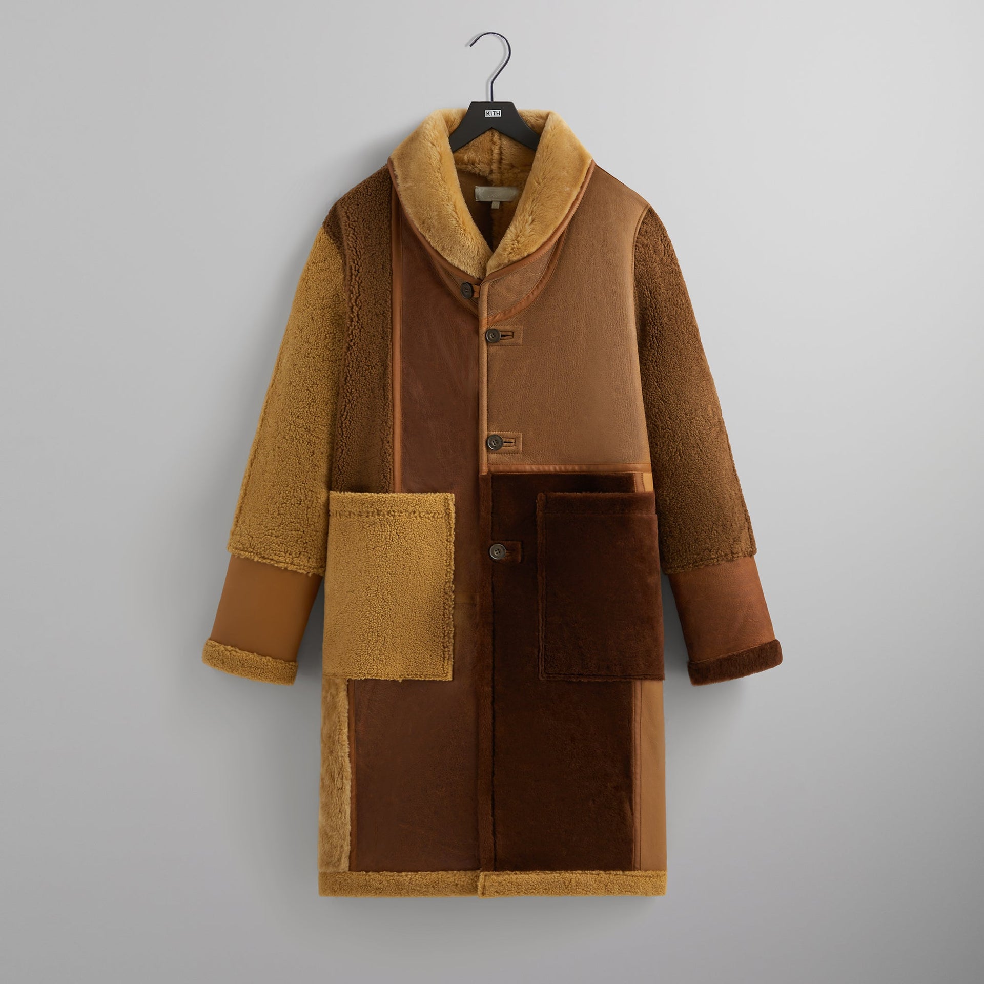 Kith Shearling Patchwork Becker Coat - Mesa