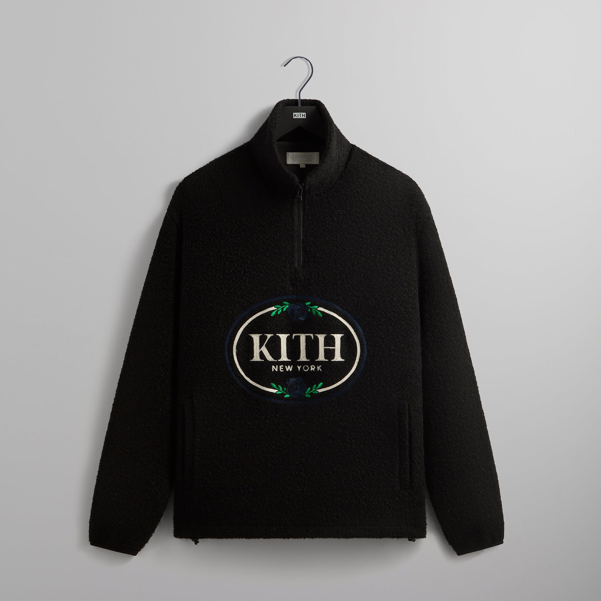 Kith Tweed Eric Quarter Zip Pullover - Black PH