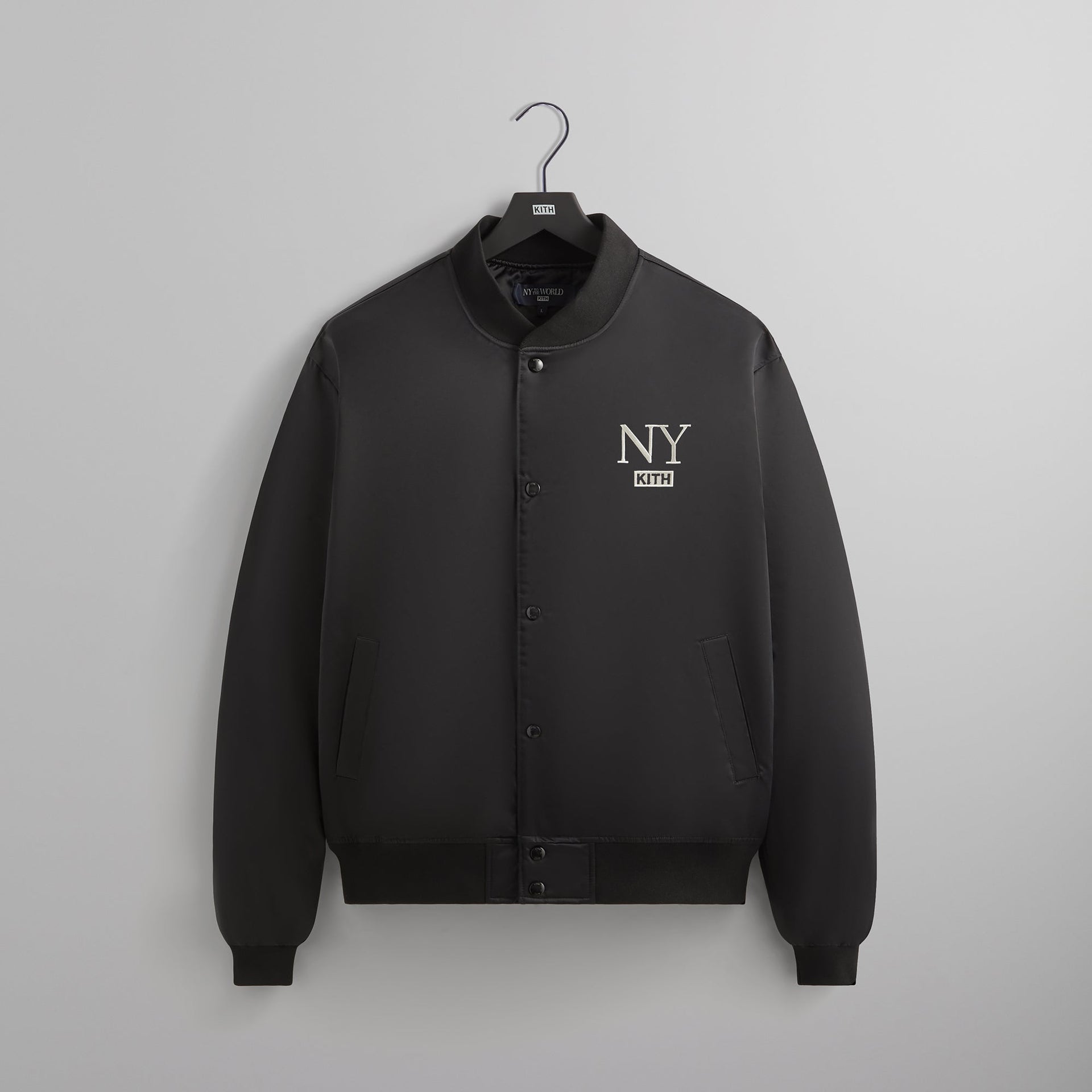 Kith NY to the World Satin Bomber Jacket - Black