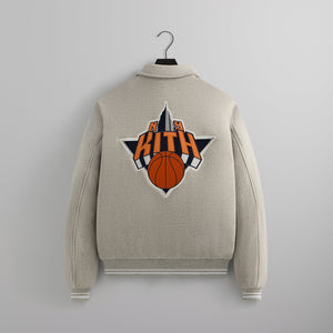 Kith for the New York Knicks Wings Wool Coaches Jacket - Light Heather Grey PH