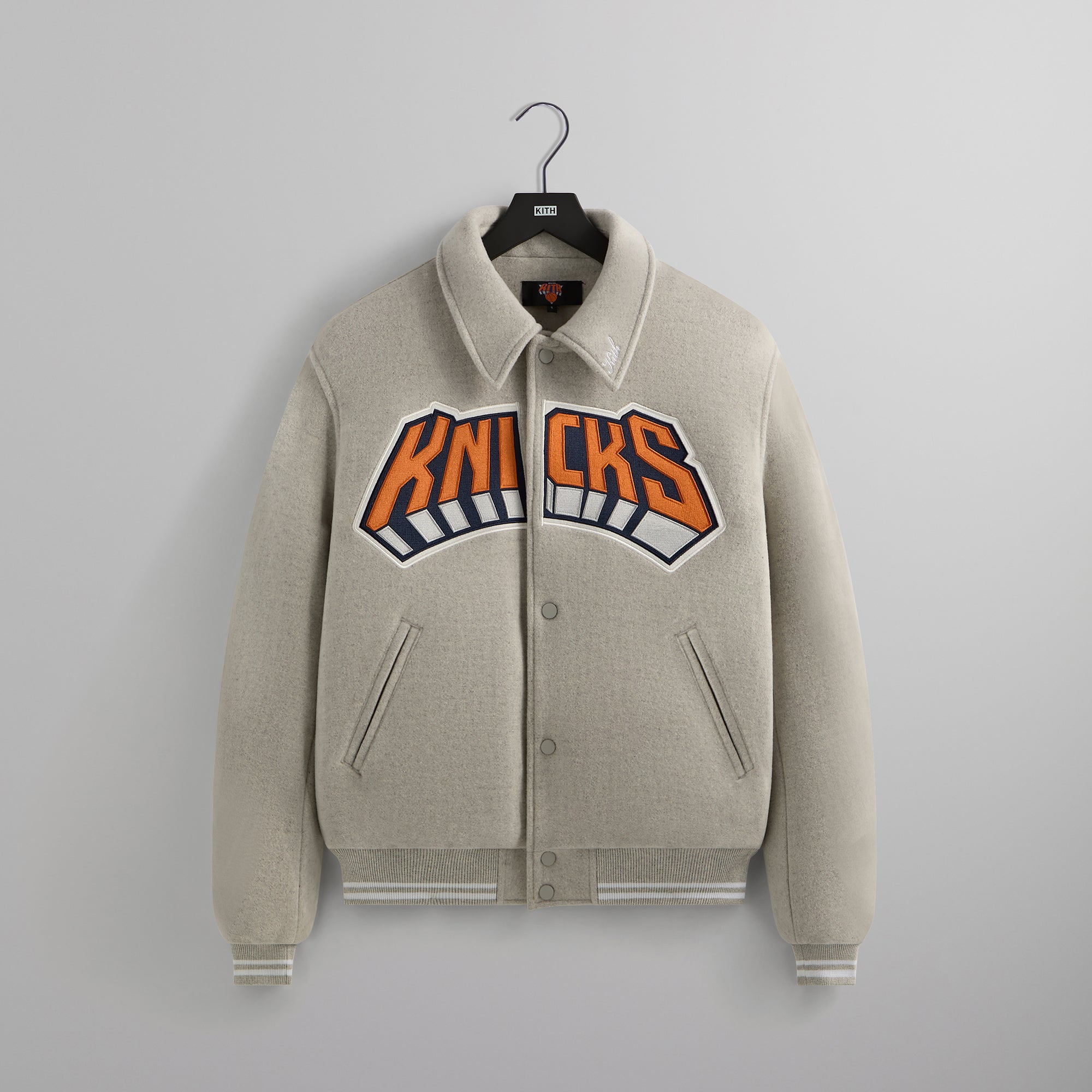 Kith for the New York Knicks Wings Wool Coaches Jacket - Light Heather –  Kith Europe