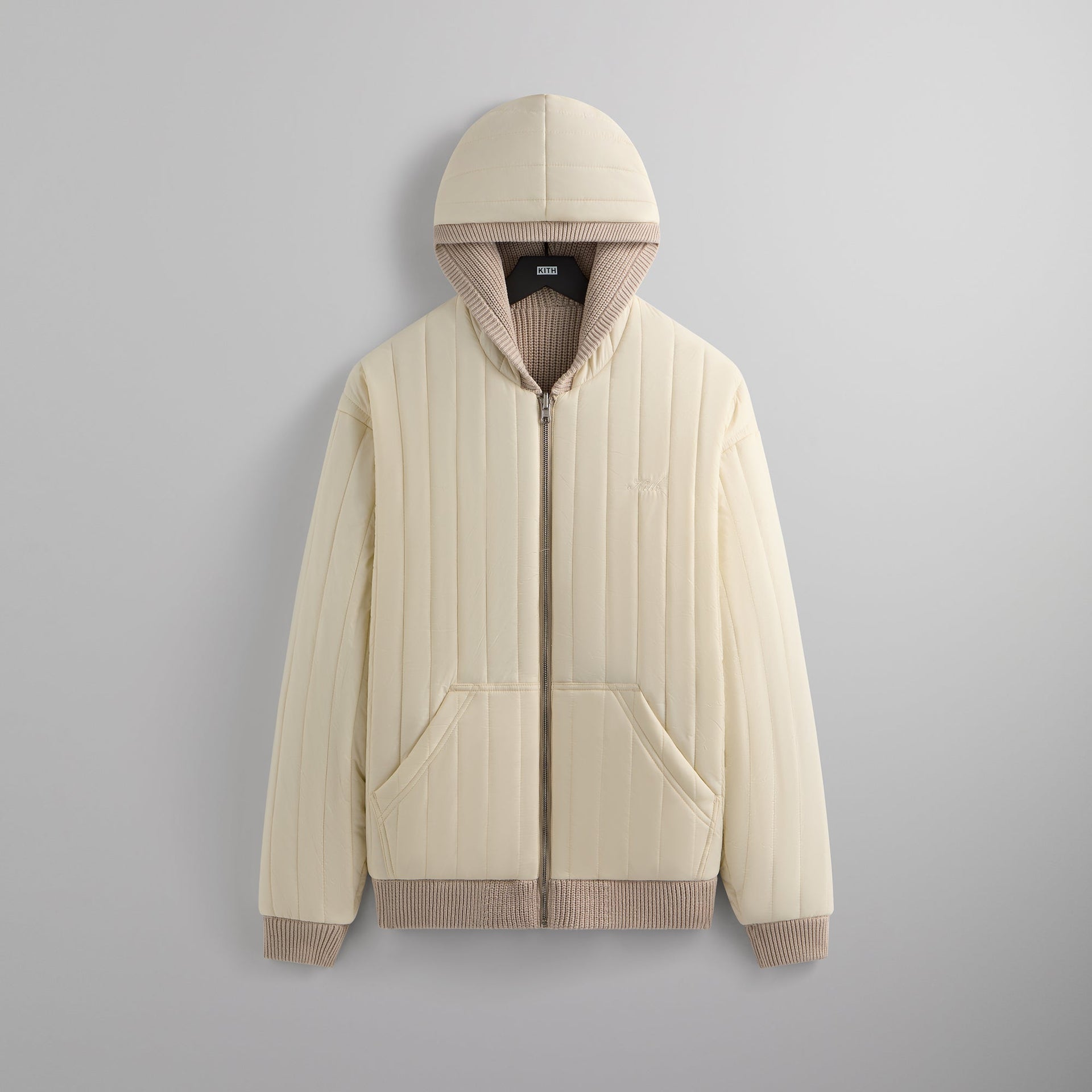 Kith Reversible Rib Knit Sierra Hoodie - Grain