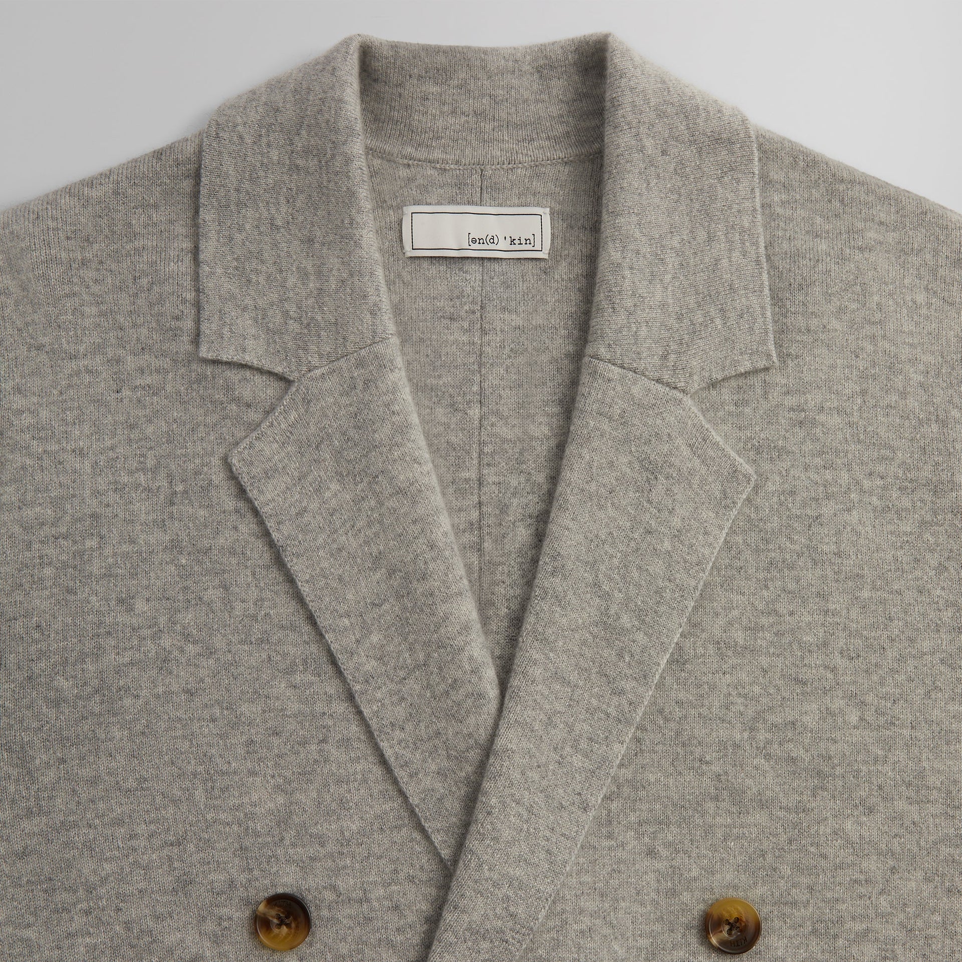 &Kin Cashmere Raya Double Breasted Blazer - Medium Heather Grey