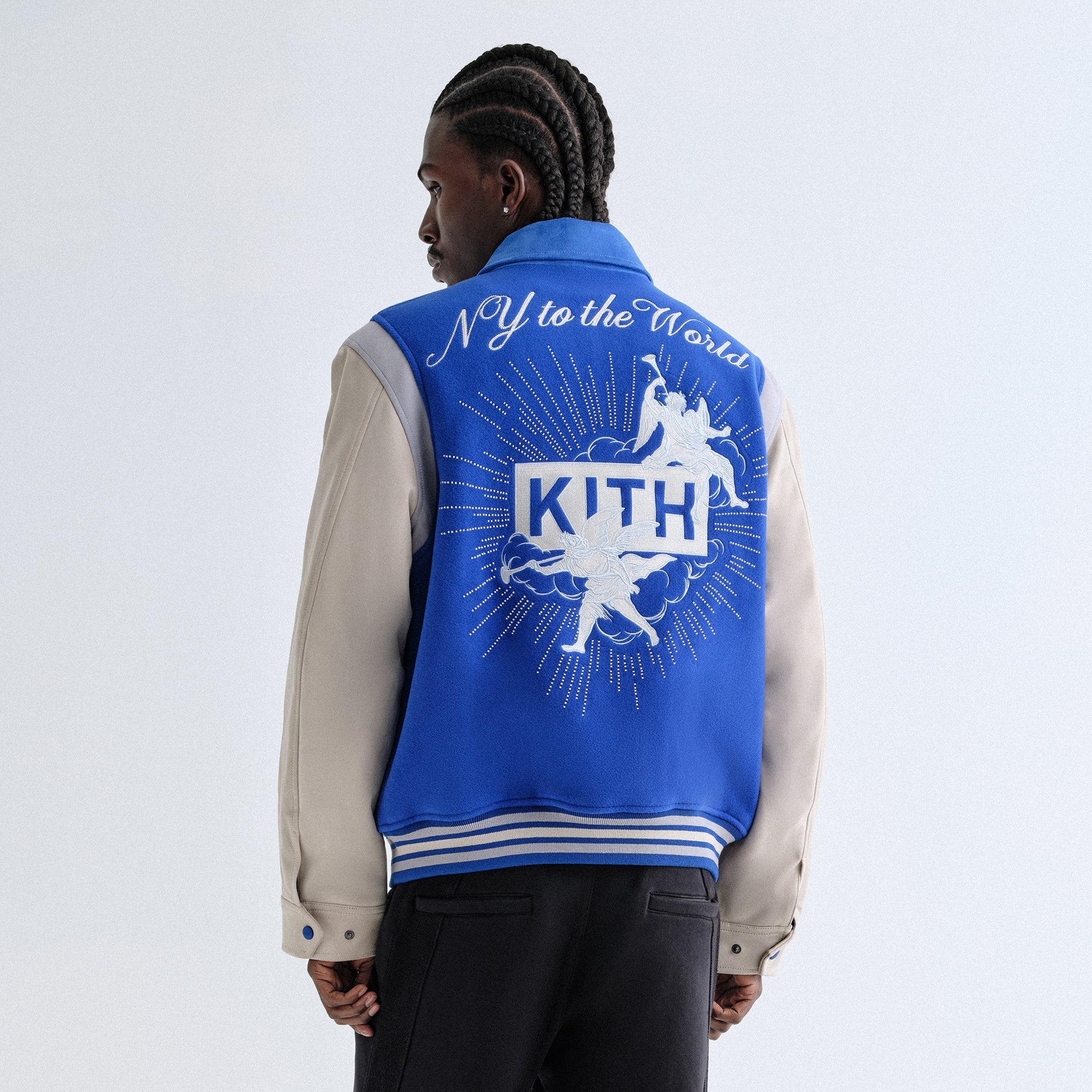 MATCH@専用　22FW KITH WOOL VARSITY JACKET Kith Wool & Microsuede Varsity Jacket - Cyclone – Kith Europe