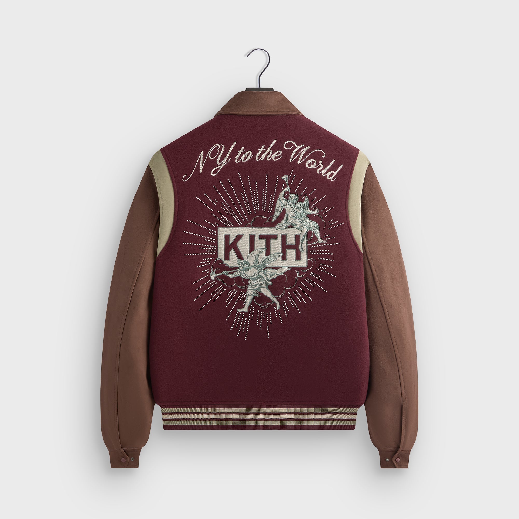 Kith Wool & Microsuede Varsity Jacket - Magma – Kith Europe