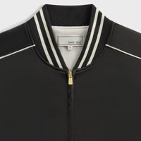 &Kin Vance Satin Bomber Jacket - Black