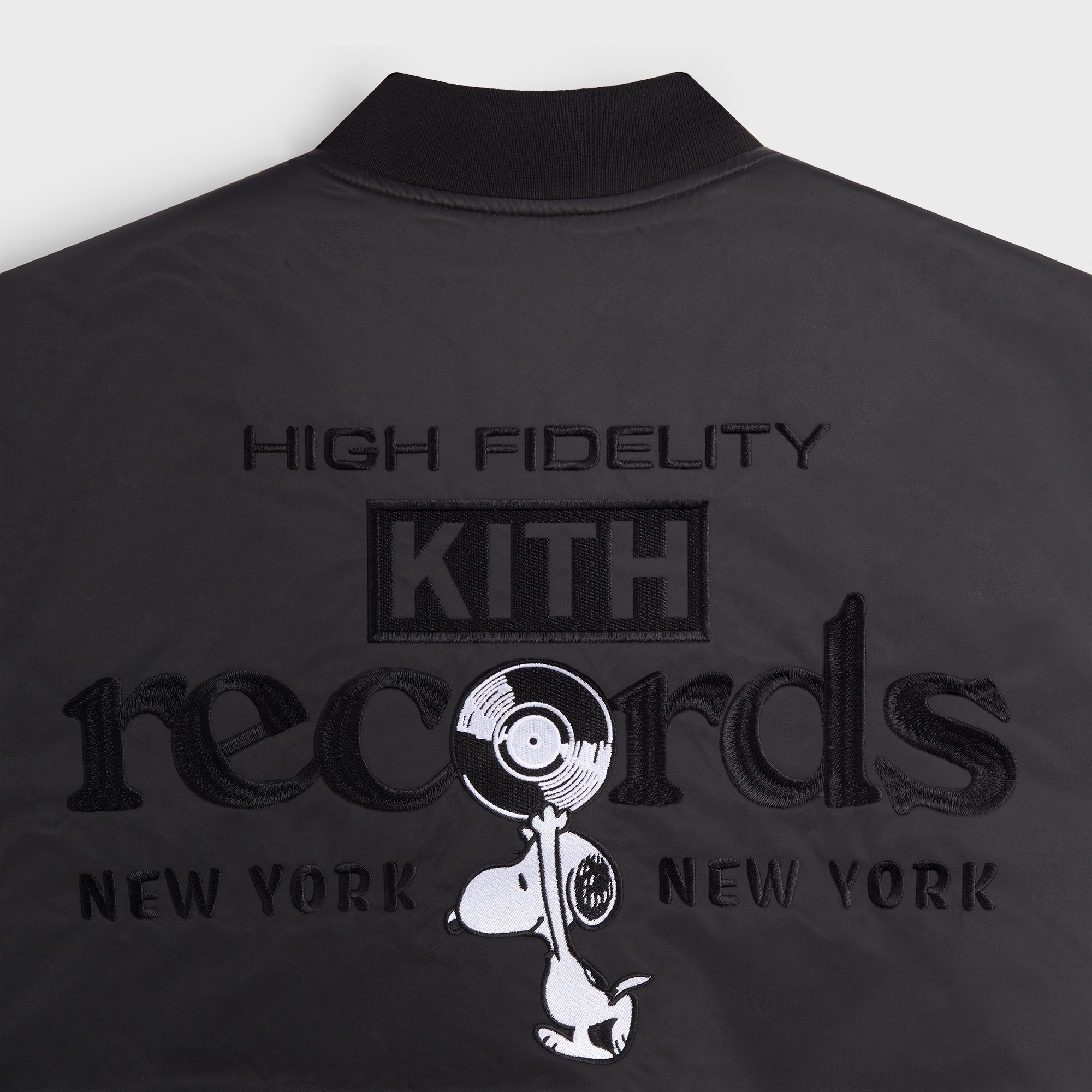 【本日特価】 - Jacket Bomber Satin Peanuts for Kith Black Europe Kith – ジャケット・アウター