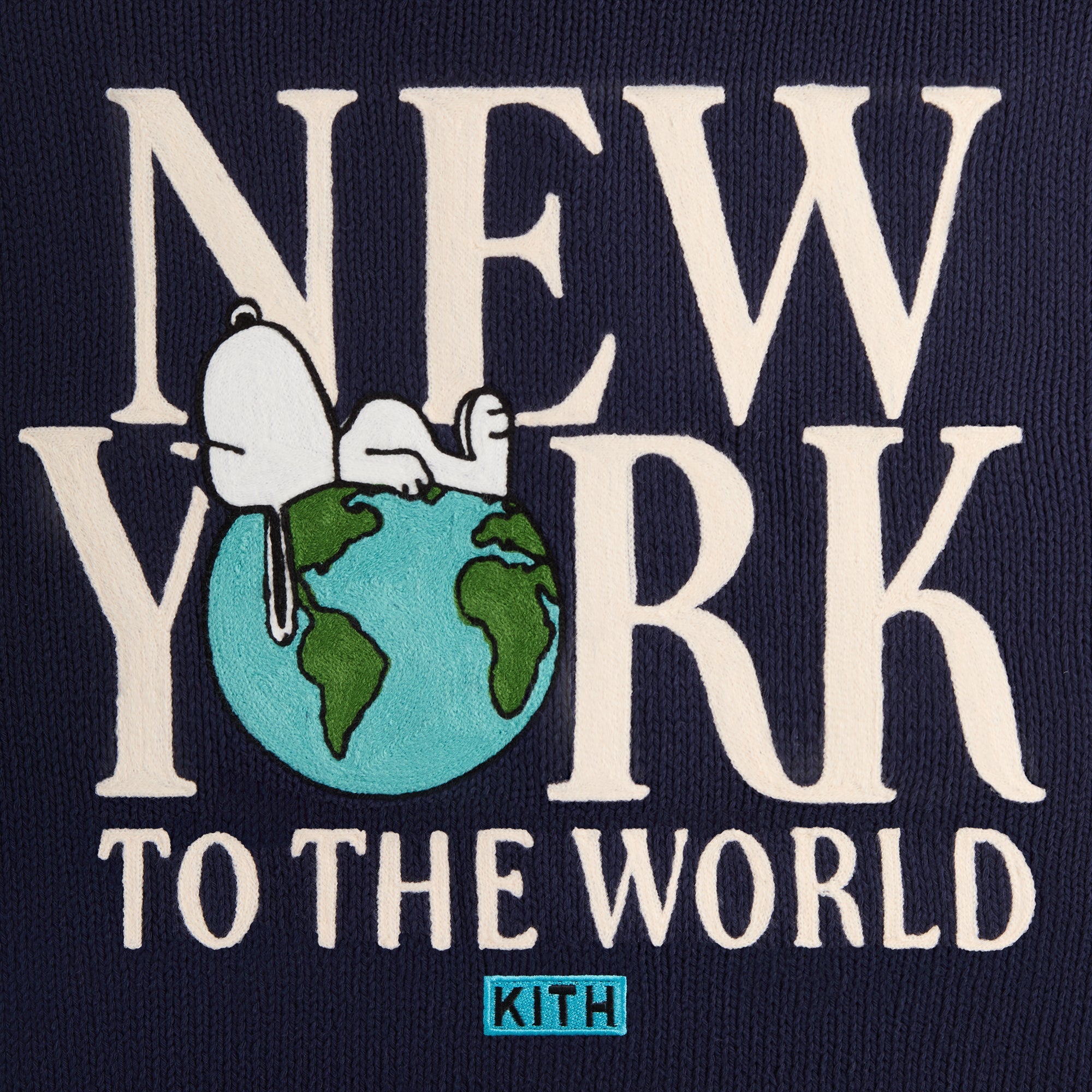 Kith for Peanuts Globe Wyona Full Zip Sweater - Nocturnal