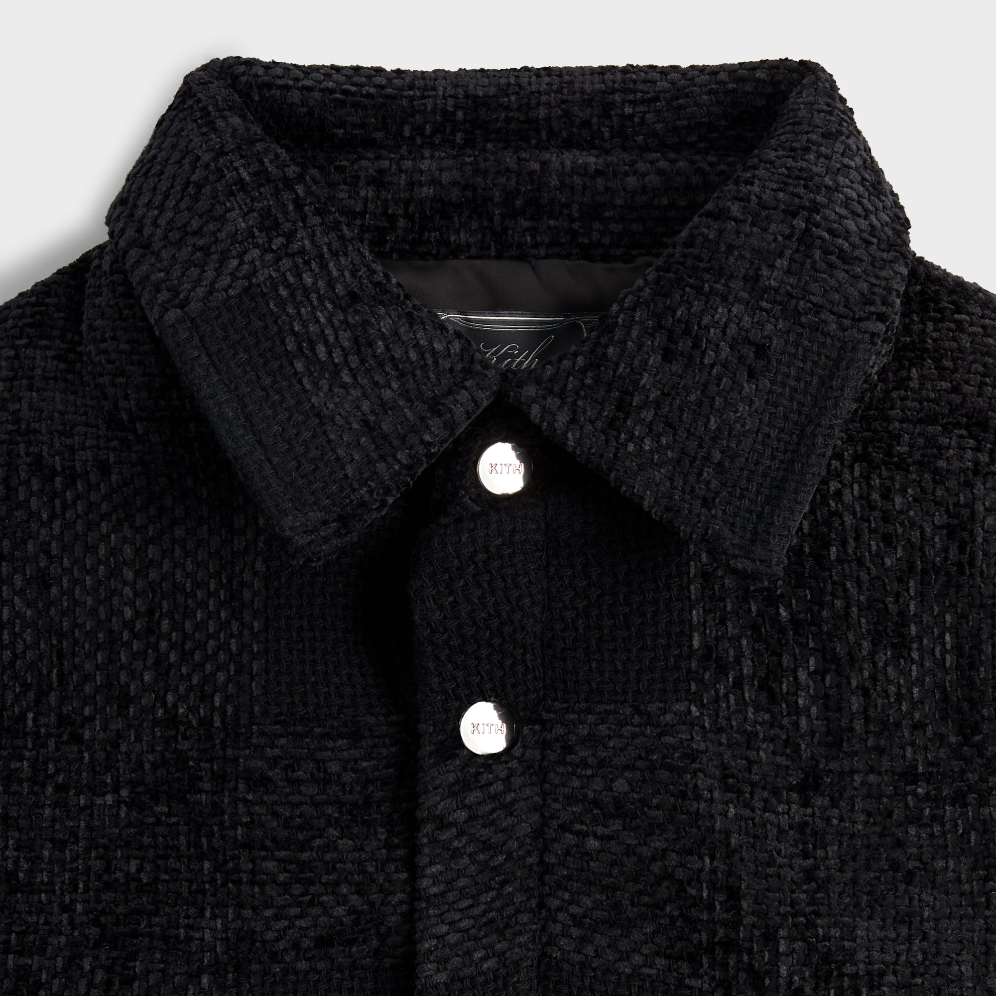 Kith Chenille Plaid Brixton Puffed Shirt Jacket - Black – Kith Europe