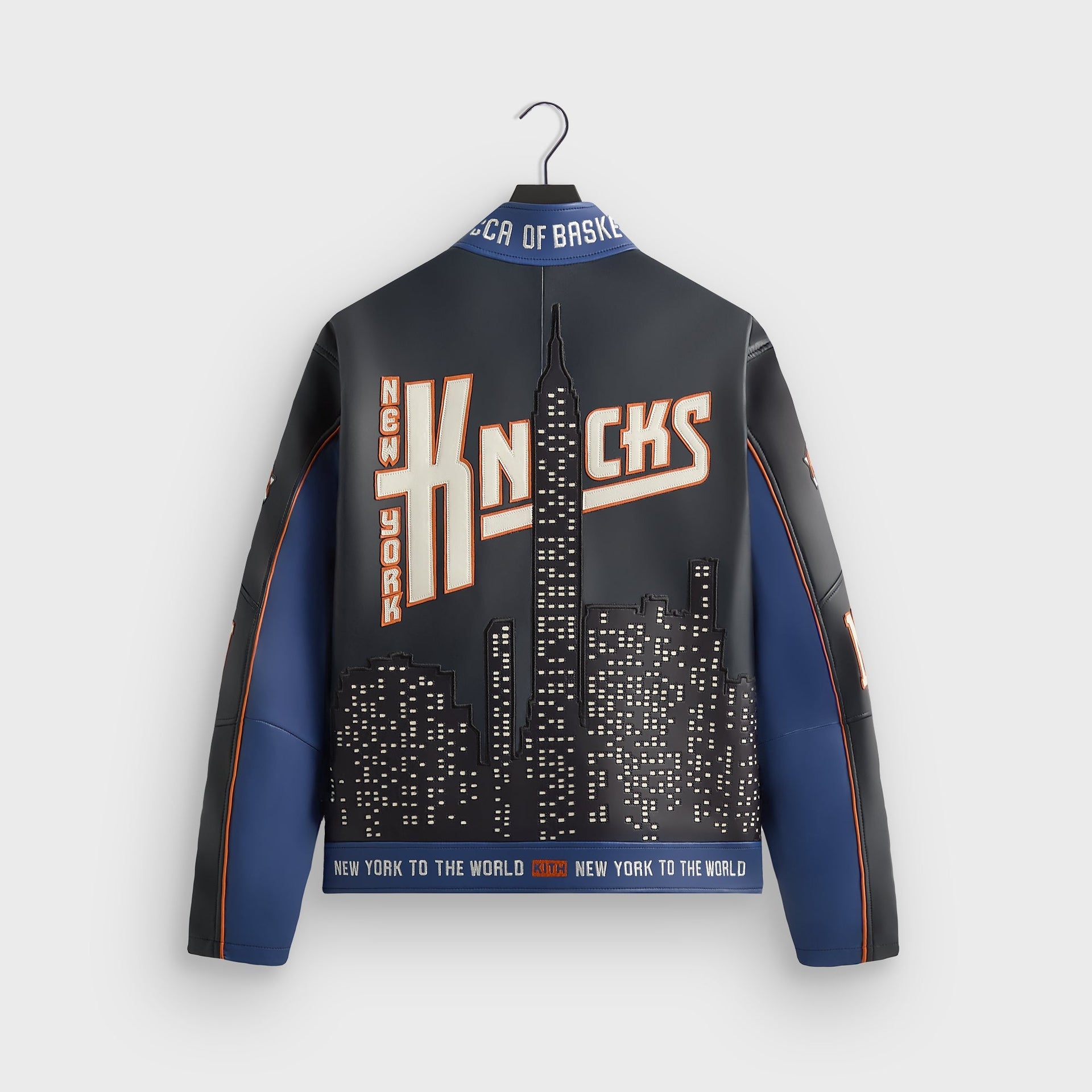 Kith for the New York Knicks Leather Moto Jacket - Nocturnal - PH