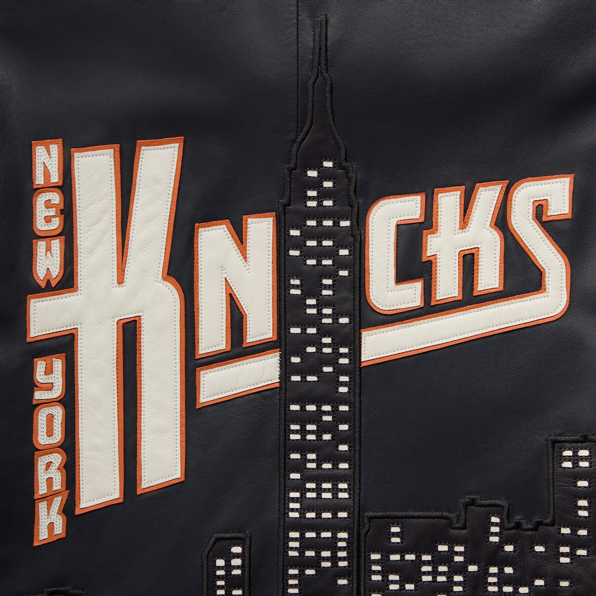 Kith for the New York Knicks Leather Moto Jacket - Nocturnal