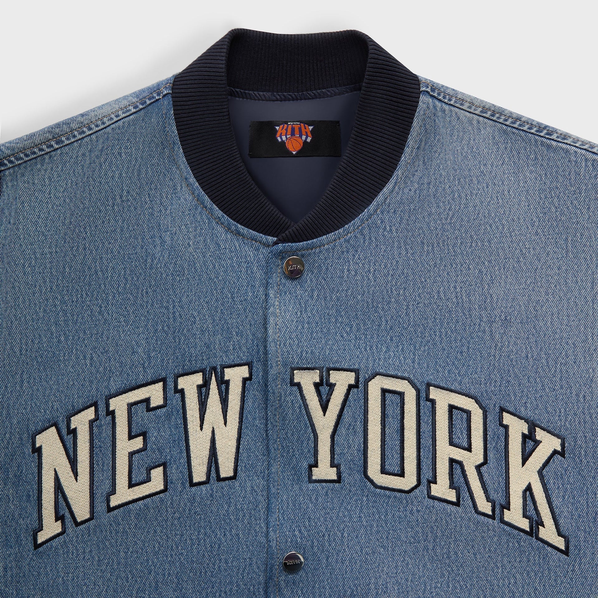 Kith for the New York Knicks Denim Marvin Bomber - Medium Indigo - PH