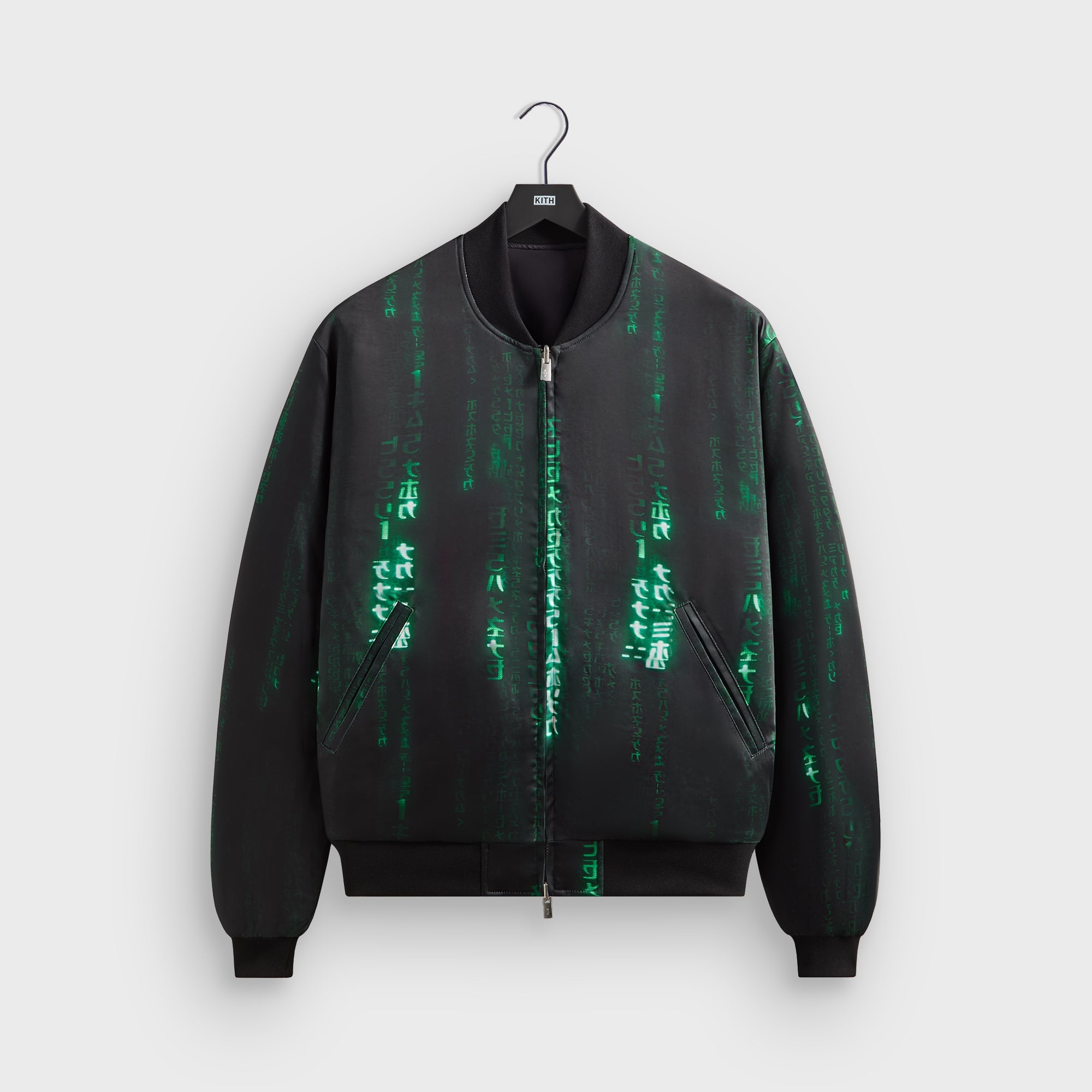 リ*ド様 KITH SOLID MILITIA JACKET CRINKLE Kith for The Matrix Vance Satin Bomber Jacket - Black – Kith Europe