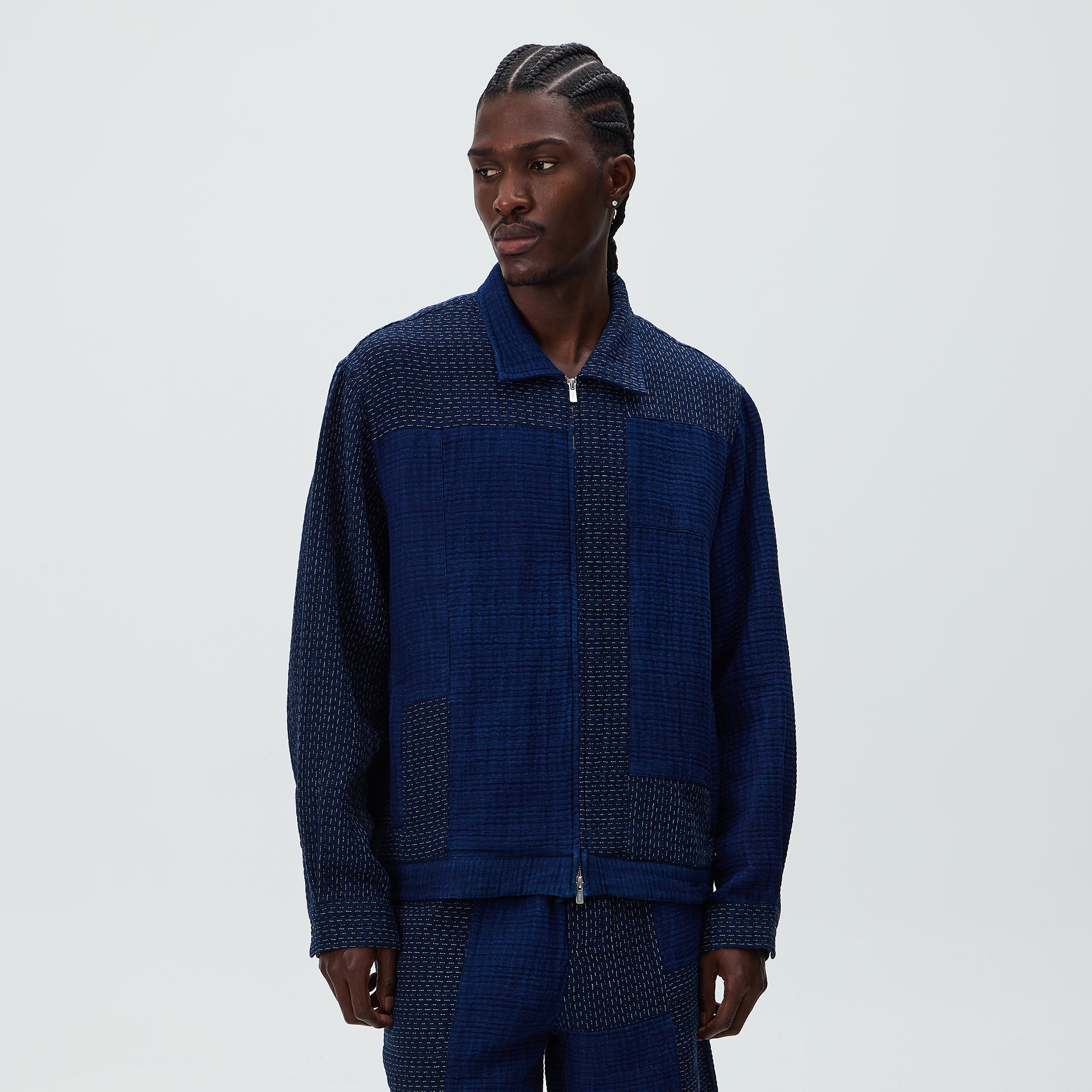Kith Stitched Patchwork Connor Blouson Jacket - Dark Indigo – Kith Kith Stitched Patchwork Connor Blouson Jacket - Dark Indigo – Kith