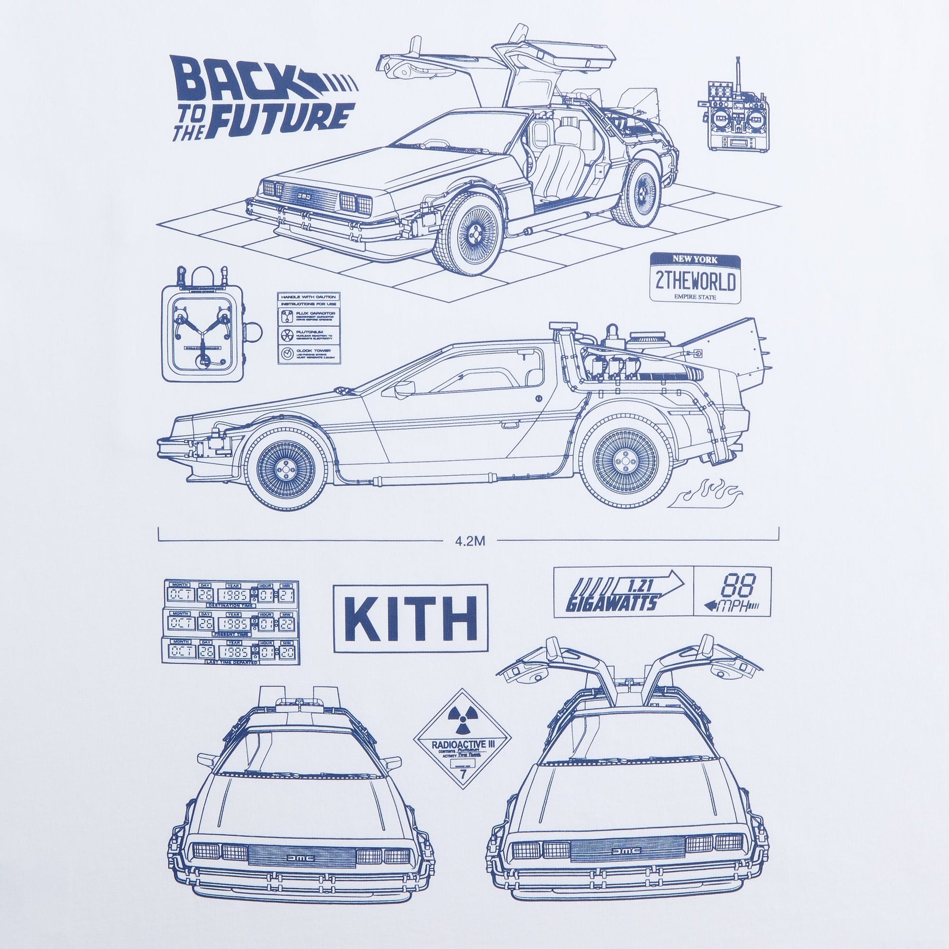 Kith for Back to the Future Blueprint Standard Crispy Pocket Tee - White