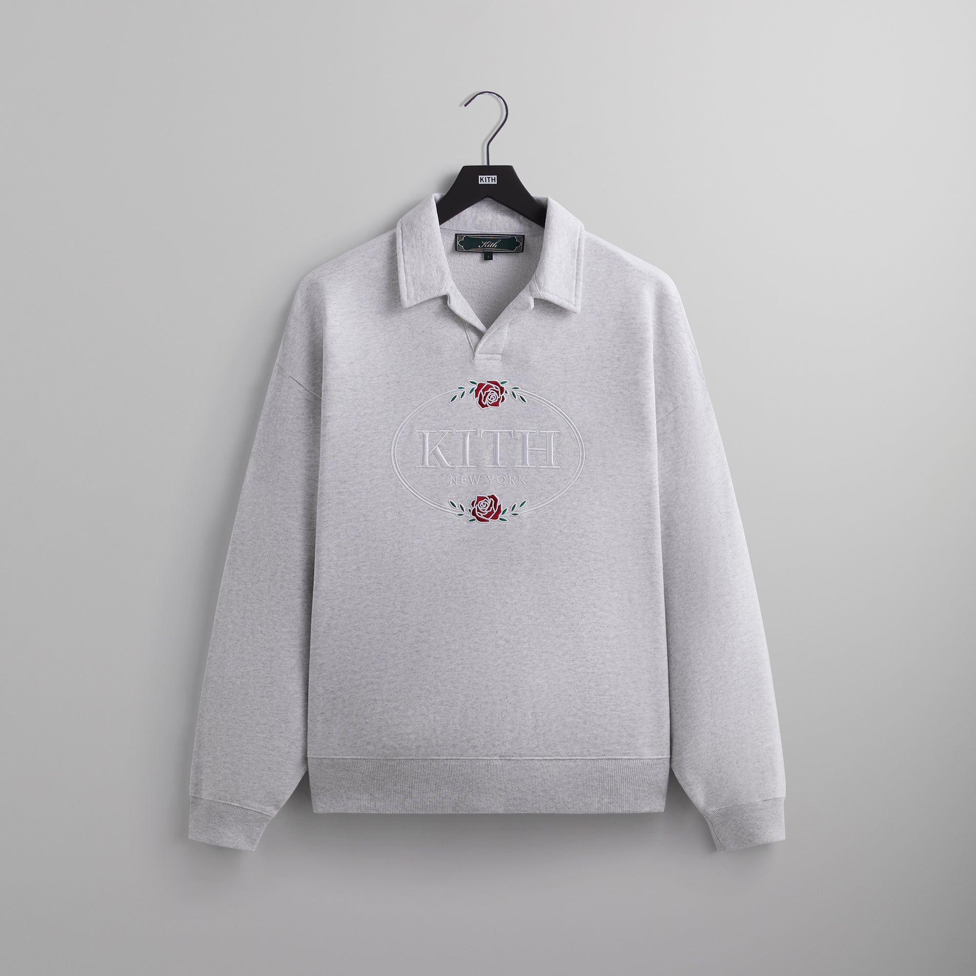 Kith Nelson Collared Pullover - Light Heather Grey – Kith Europe