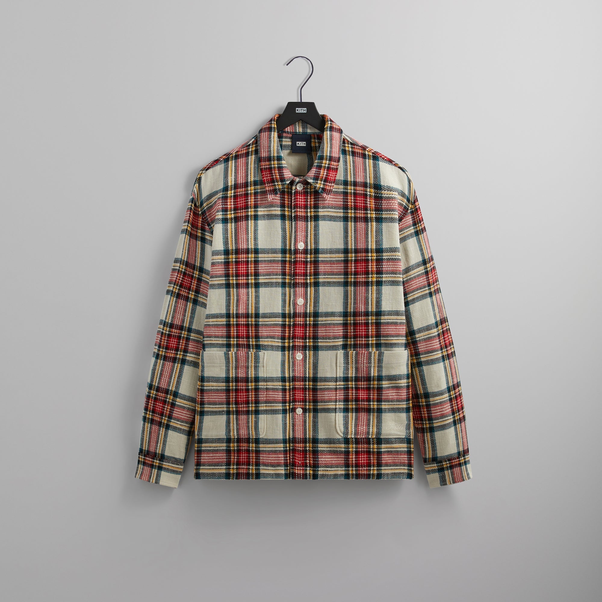 Kith Plaid Boxy Collared Overshirt - Fame – Kith Europe