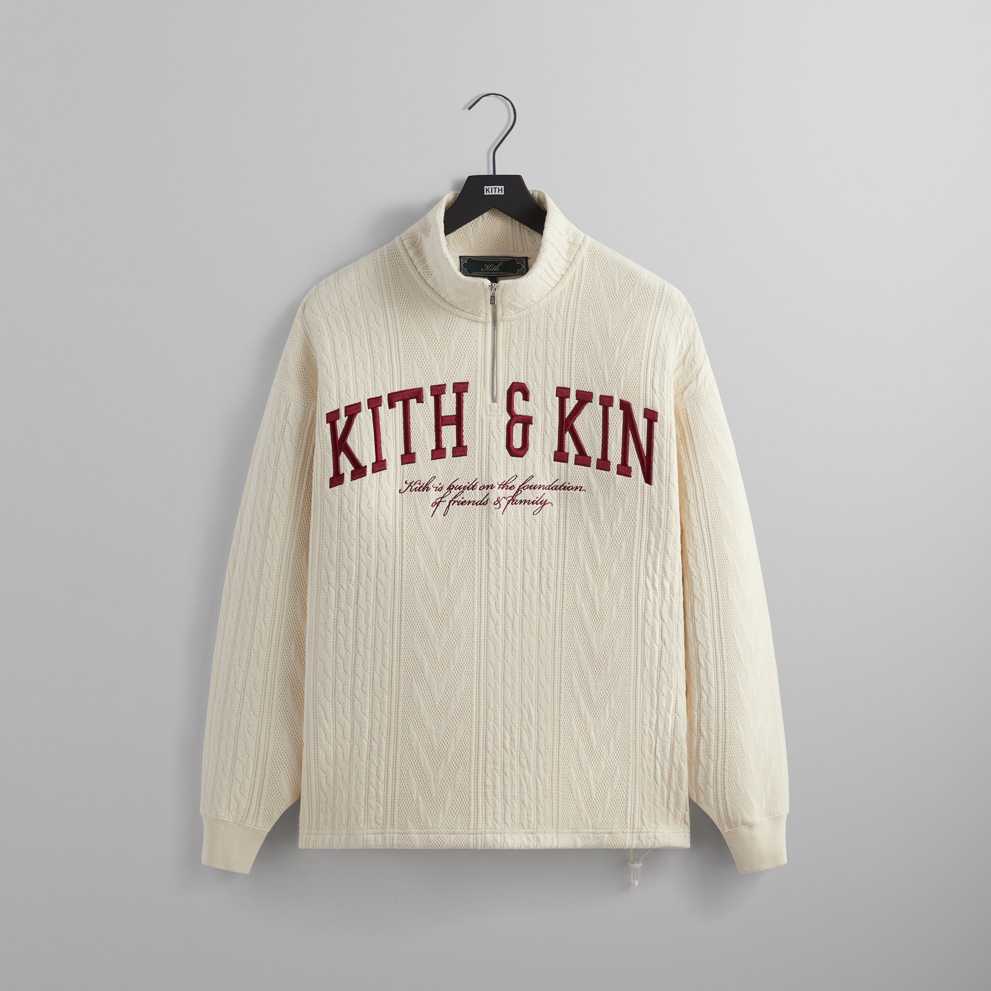 Kith Cable Fleece Quarter Zip - Sandrift – Kith Europe