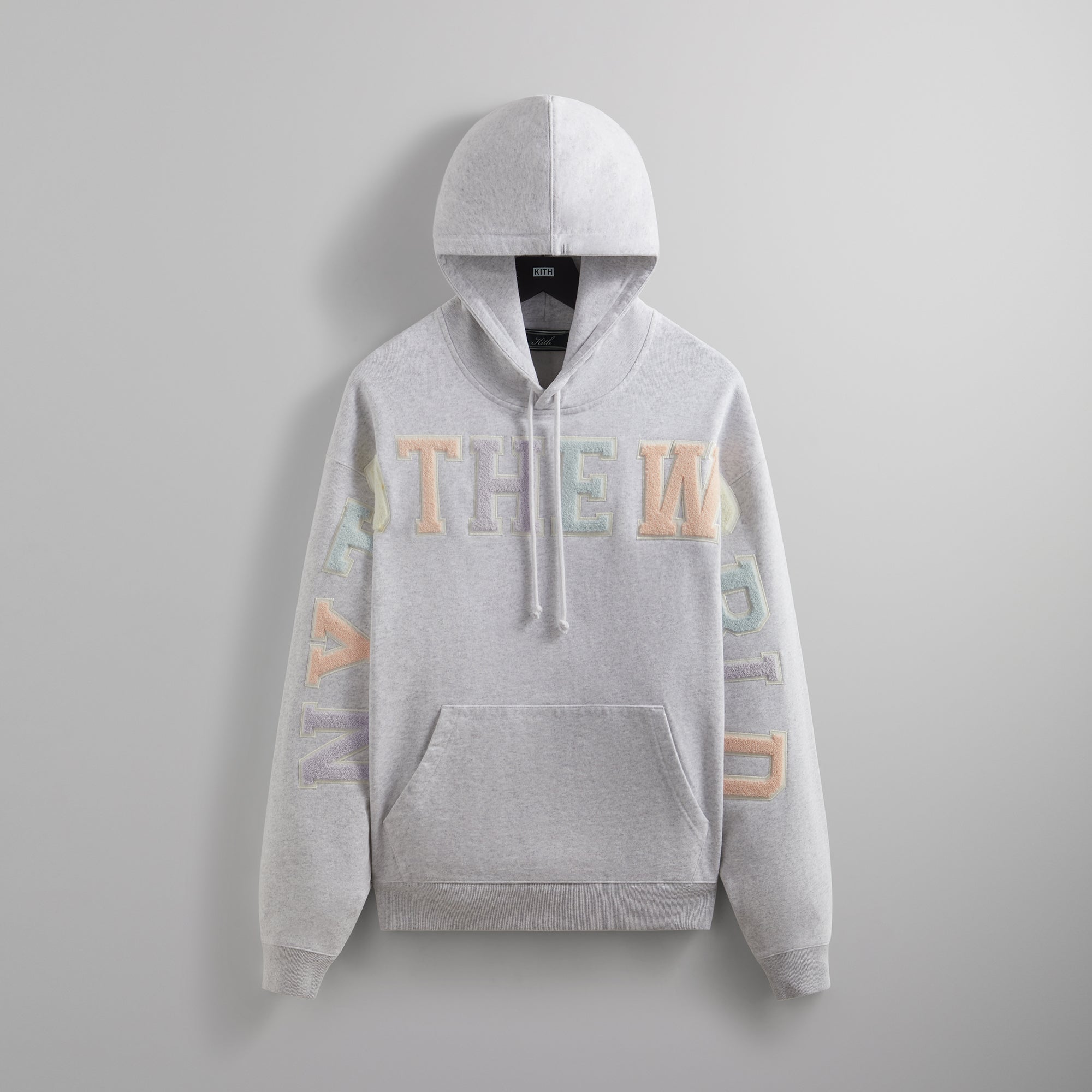 Kith NY To The World Nelson Hoodie - Light Heather Grey – Kith Europe